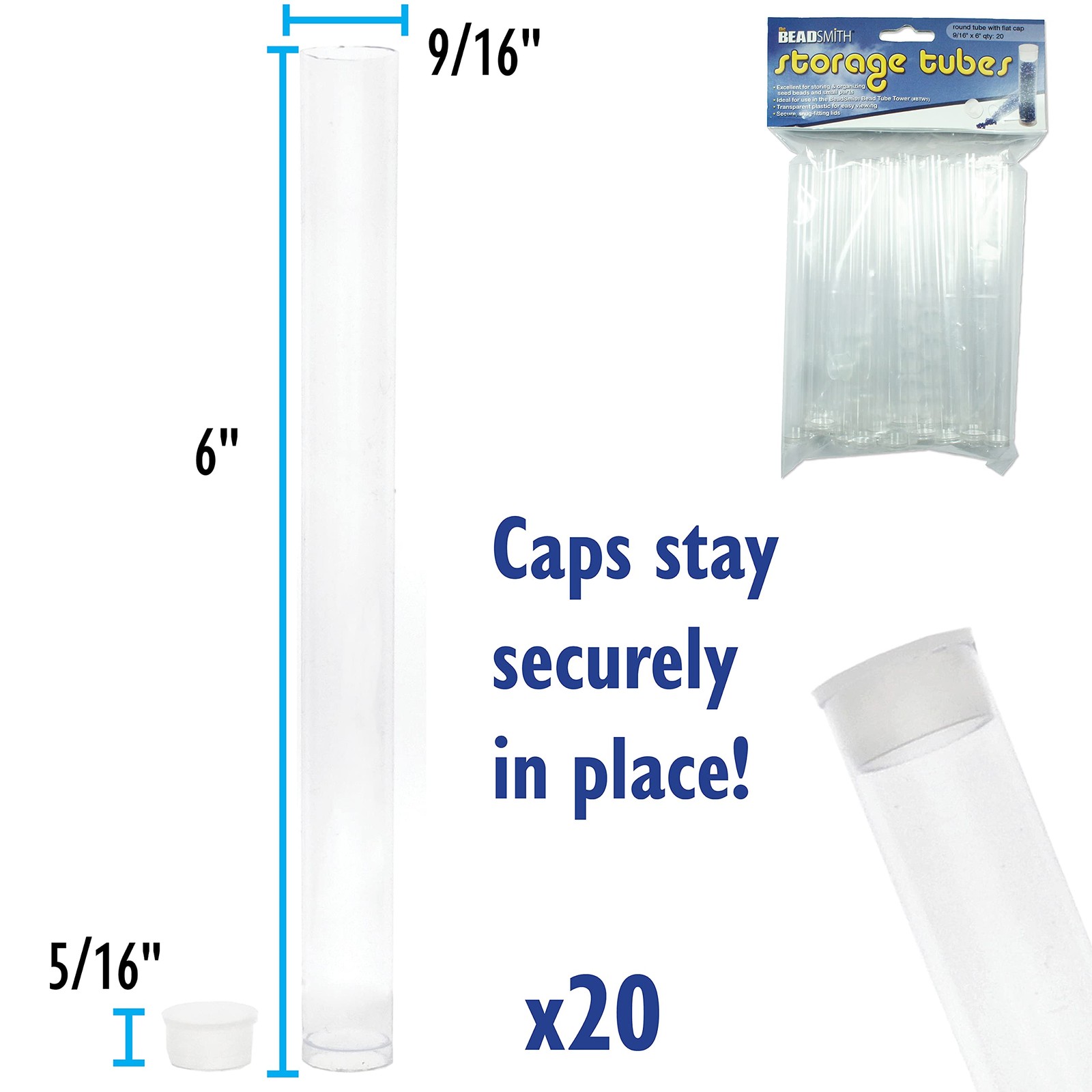The Beadsmith Clear Plastic Tubes – 6-Inch-Long Round Tubes, 9/16 Inches in d…