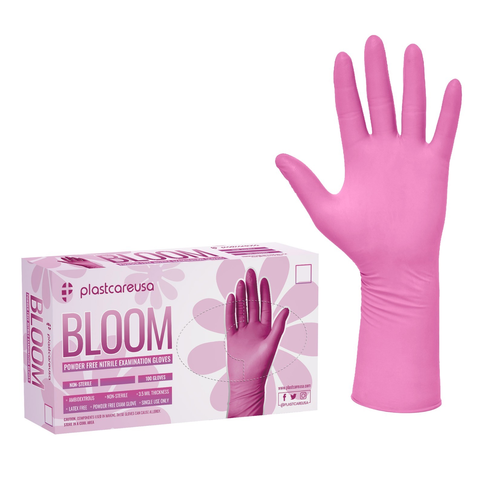 2000 Large Pink Nitrile Gloves, Latex & Powder Free, Salon Nail Tech, Aurelia L