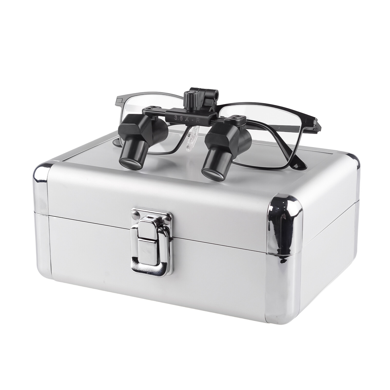3.5X Flip-up Dental Loupes Ergonomic Design Surgical Magnifying Glasses Alum Box