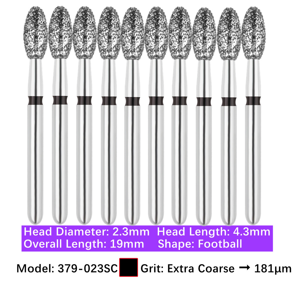 Vakker 10pc Dental Egg FG Diamond Bur 379-023SC Super Coarse Grit