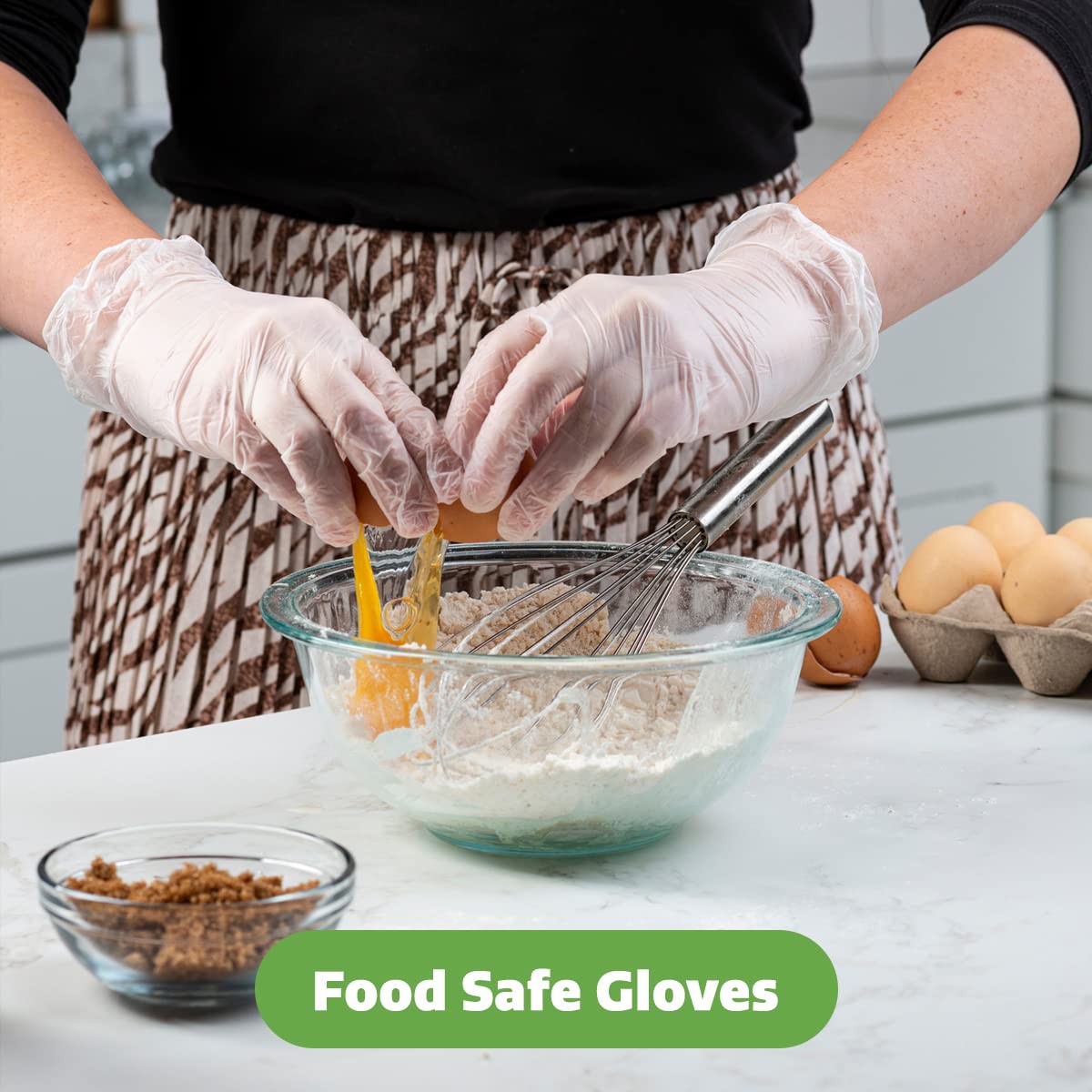 Comfy Package Disposable Vinyl Gloves – Clear, Latex-Free, Powder-Free, BPA-…