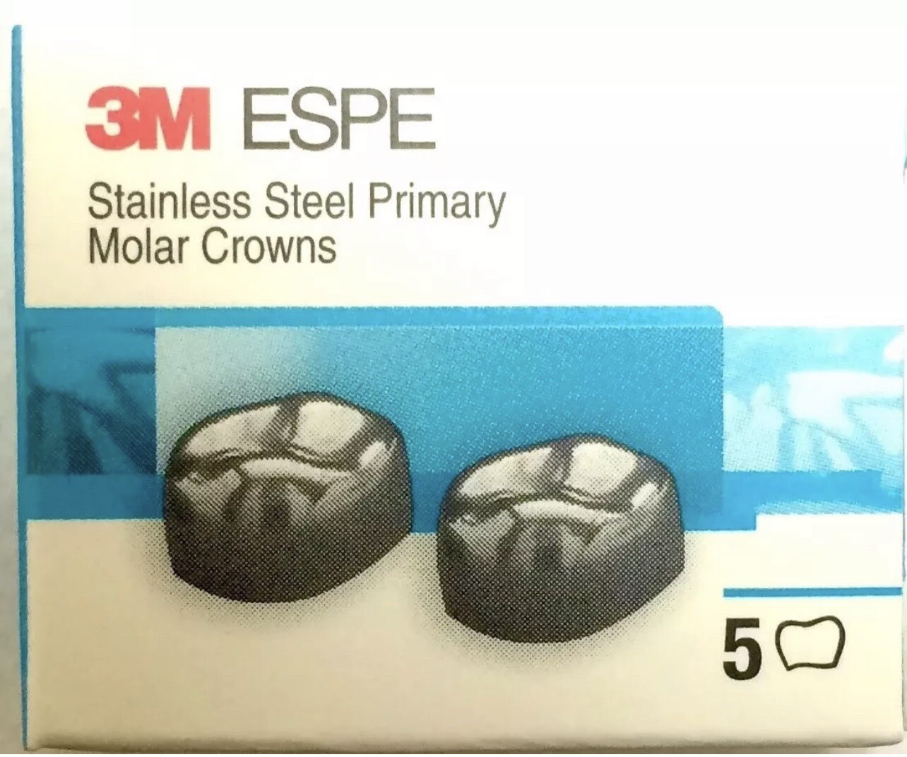 3M ESPE DUL5 Upper Left 2nd Primary Molar Stainless Steel Crown Form 5/BX