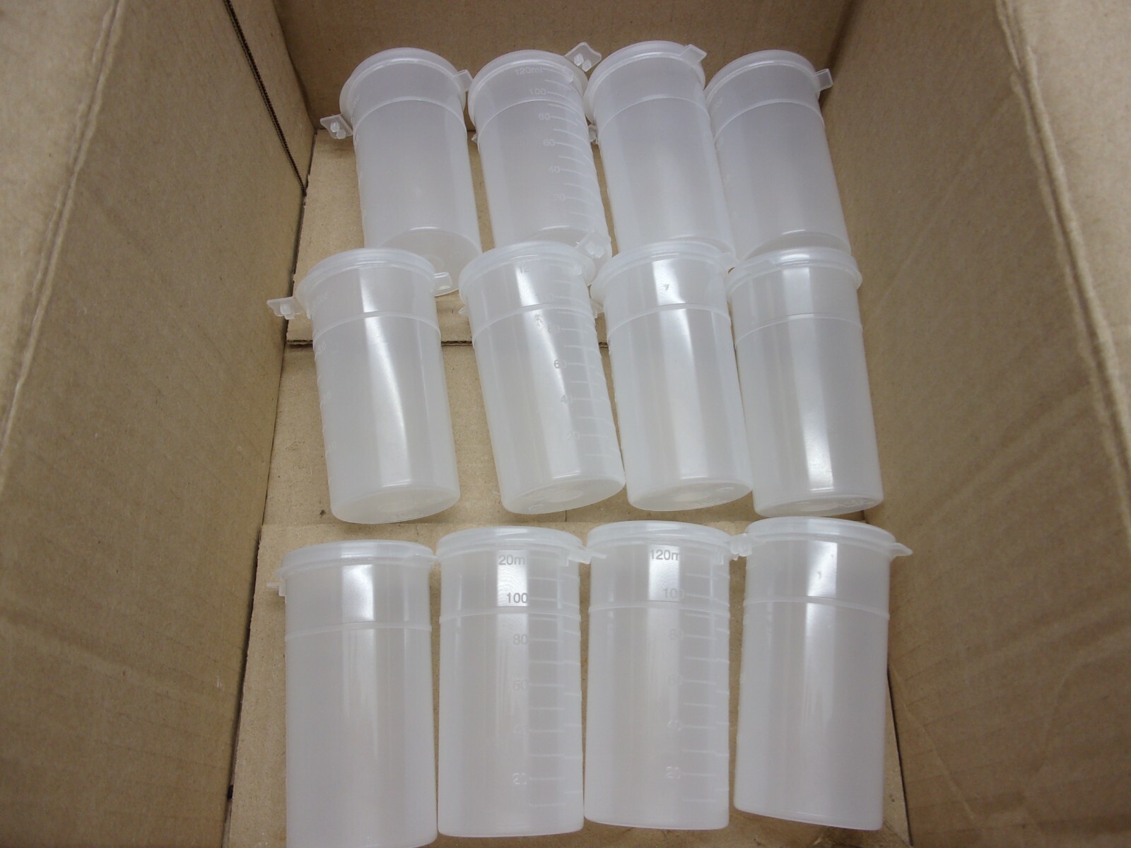 (Qty.12) Polypropylene Storage Bottles Snap Lock Screws Jewelry Parts Coins 4oz.