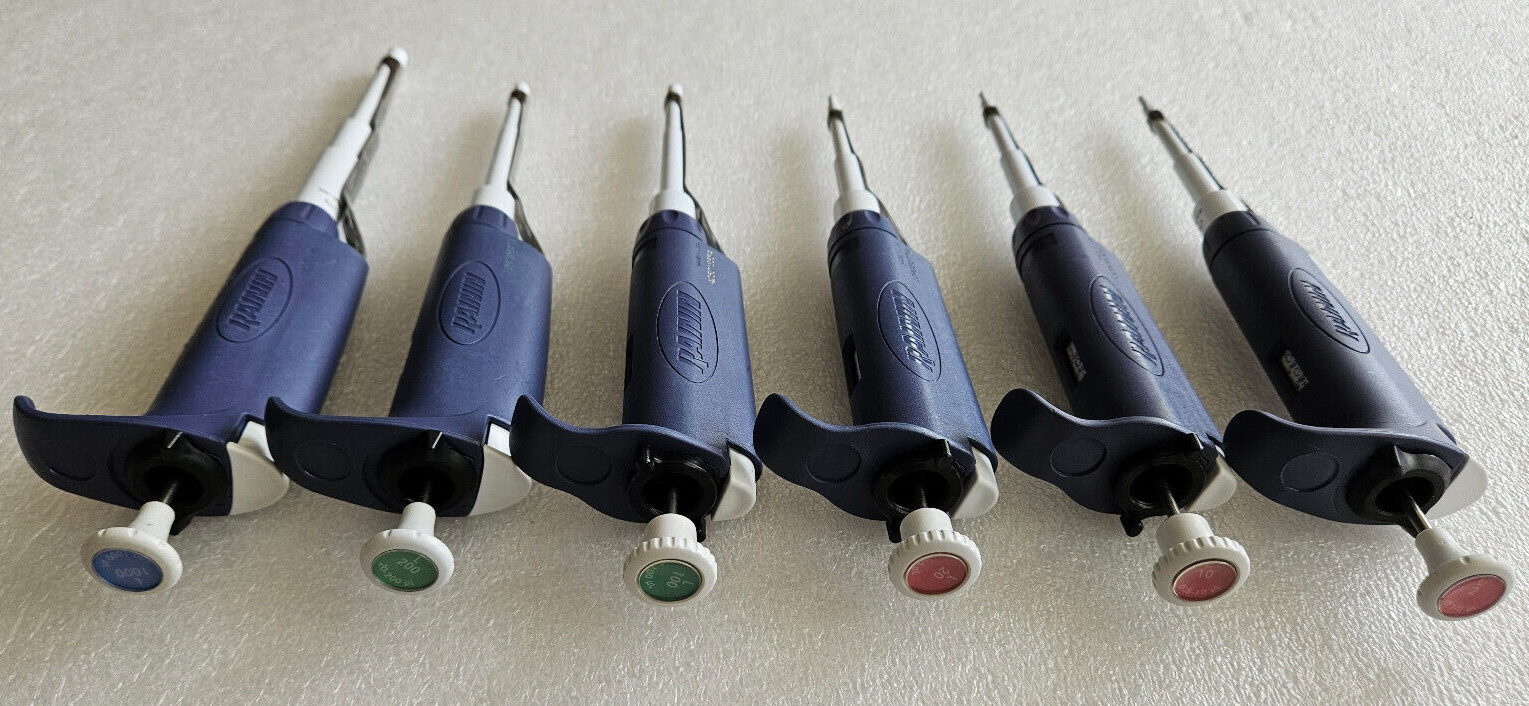 Rainin PipetLite LTS Pipette Set L1000, 200, 100, 20, 10 & 2 New Seal Calibrated