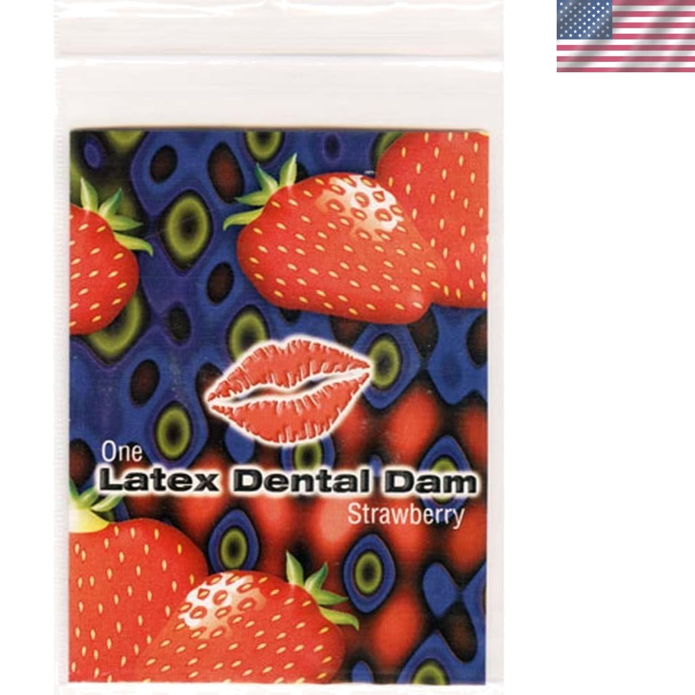 Flavored Latex Dental Dam for Adults – Strawberry, Safe & Enjoyable Oral Use