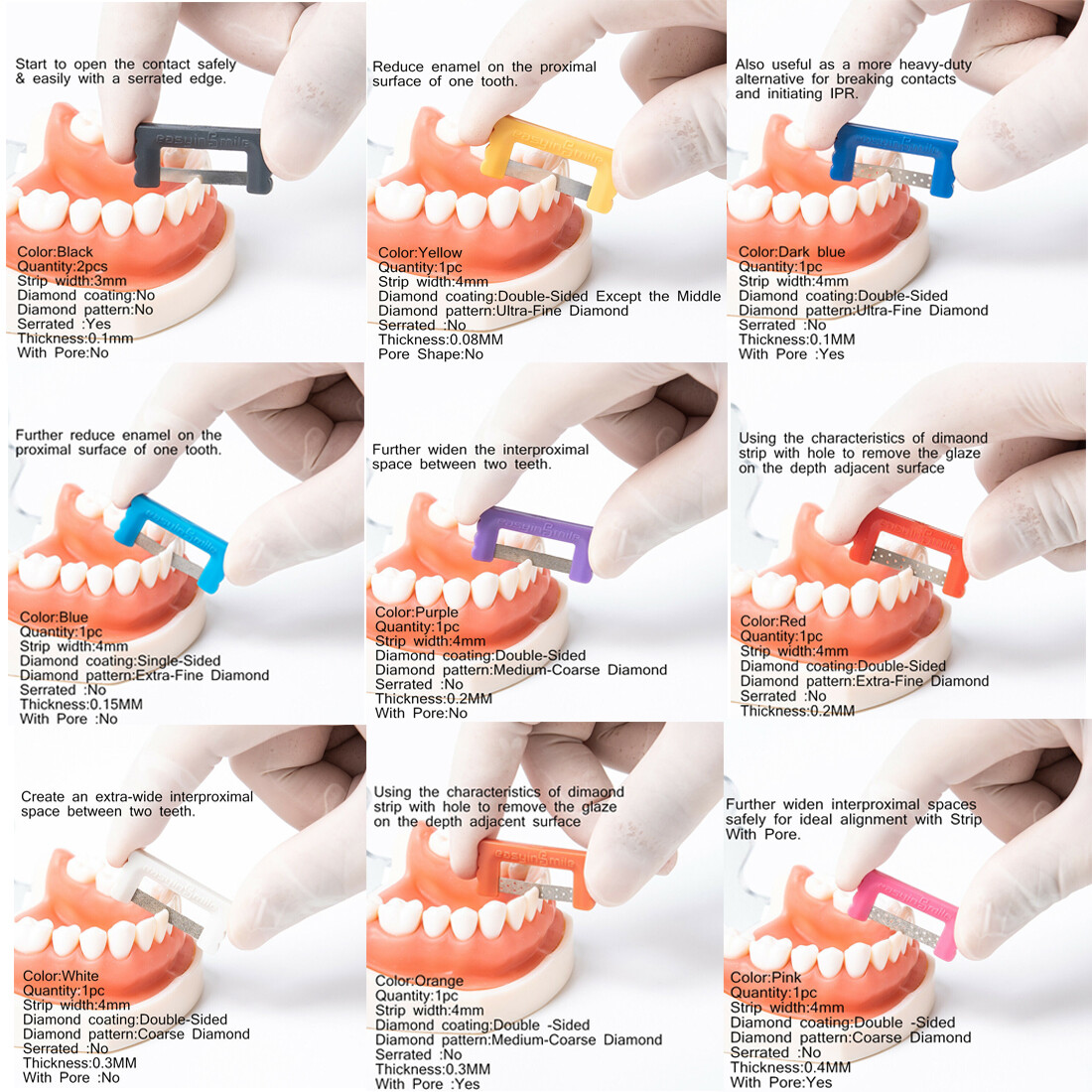 10pc/pack Dental Orthodontic Reduction Strips Interproximal Enamel Kit Automatic