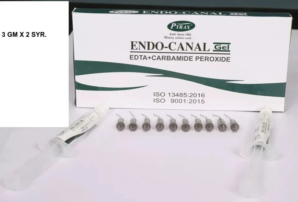 Pyrax ENDO CANAL EDTA Gel with Carbamide Peroxide 2 x 3gm Syr Pack