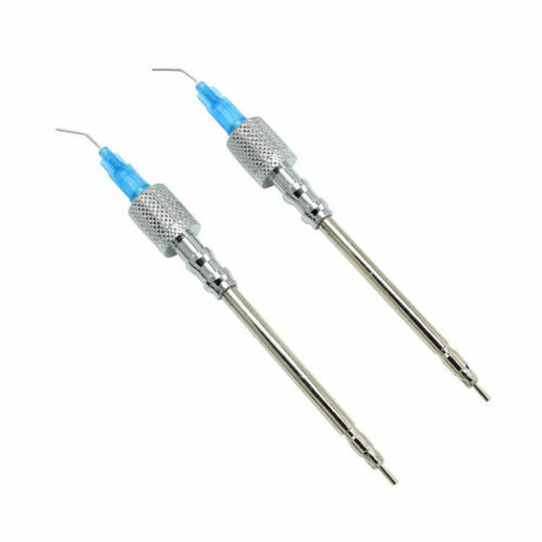 2 Kits Dental Irrigation Syringe Air Three Way Gun Needle Bent Tips Luer Lock