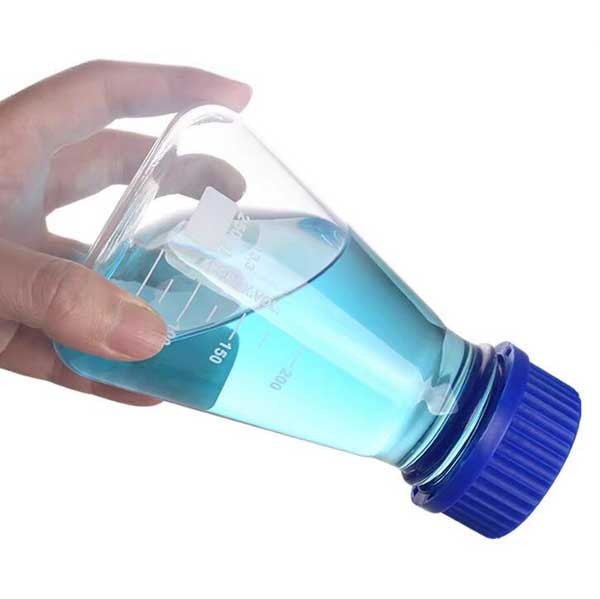 50ml – 1000ml Transparent Erlenmeyer Flask with Blue Cap Laboratory Glassware CA