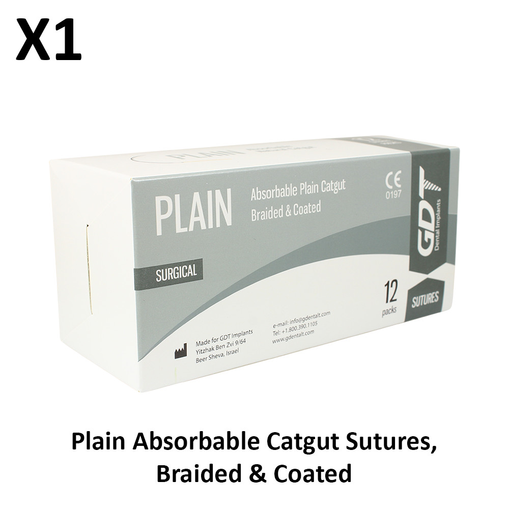 Dental Monofilament Plain CatGut Sutures Braided & Coated Surg Fixture 75cm
