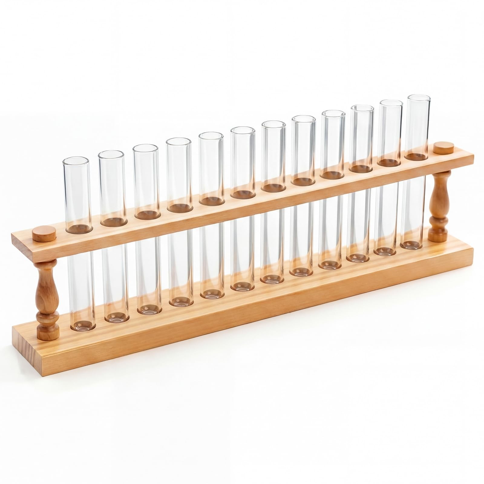 1 PCS Wooden Test Tube Rack Holder Accommodates 12 Tubes Up To 22mm Diameter