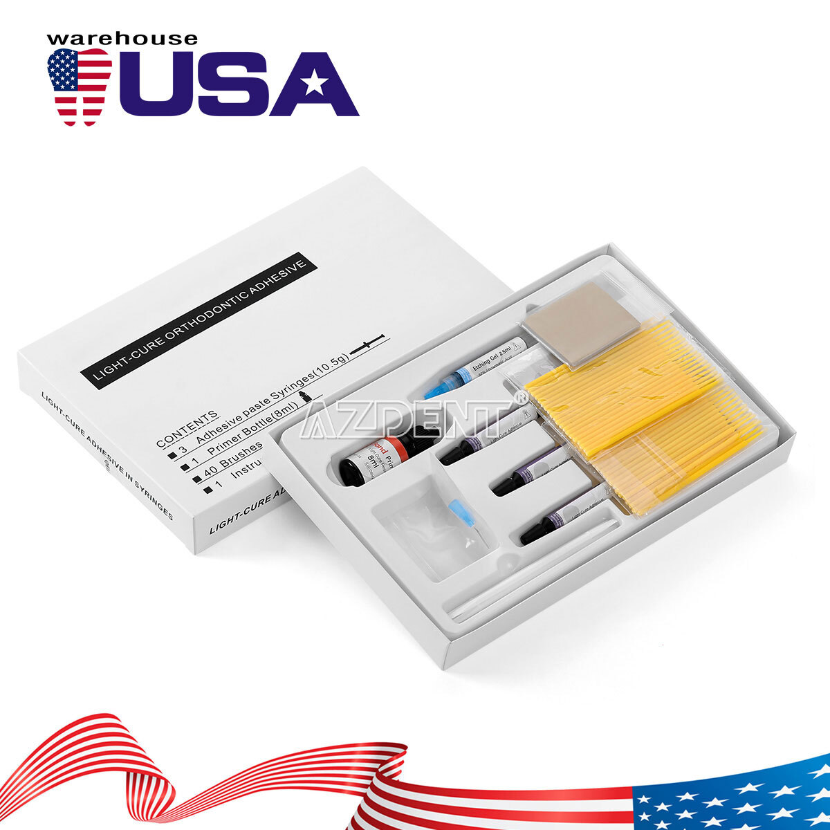 Kit Dental Orthodontic Light Cure Resin Adhesive Bond US