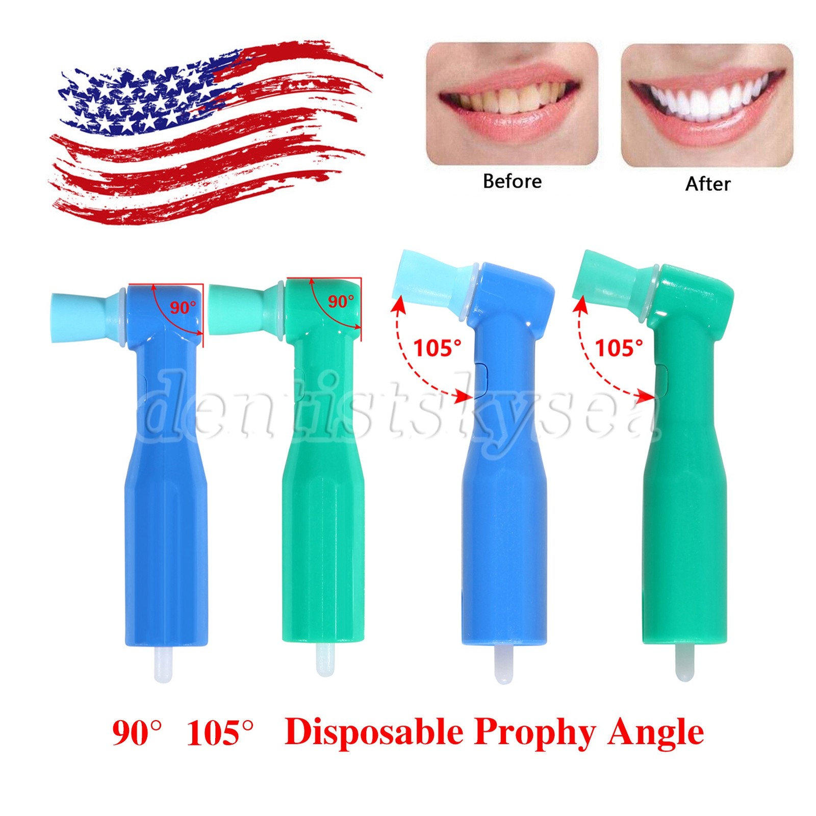 100pcs Dental Disposable Prophy Angles Cup Latex Free Right Angle Polishing Cups