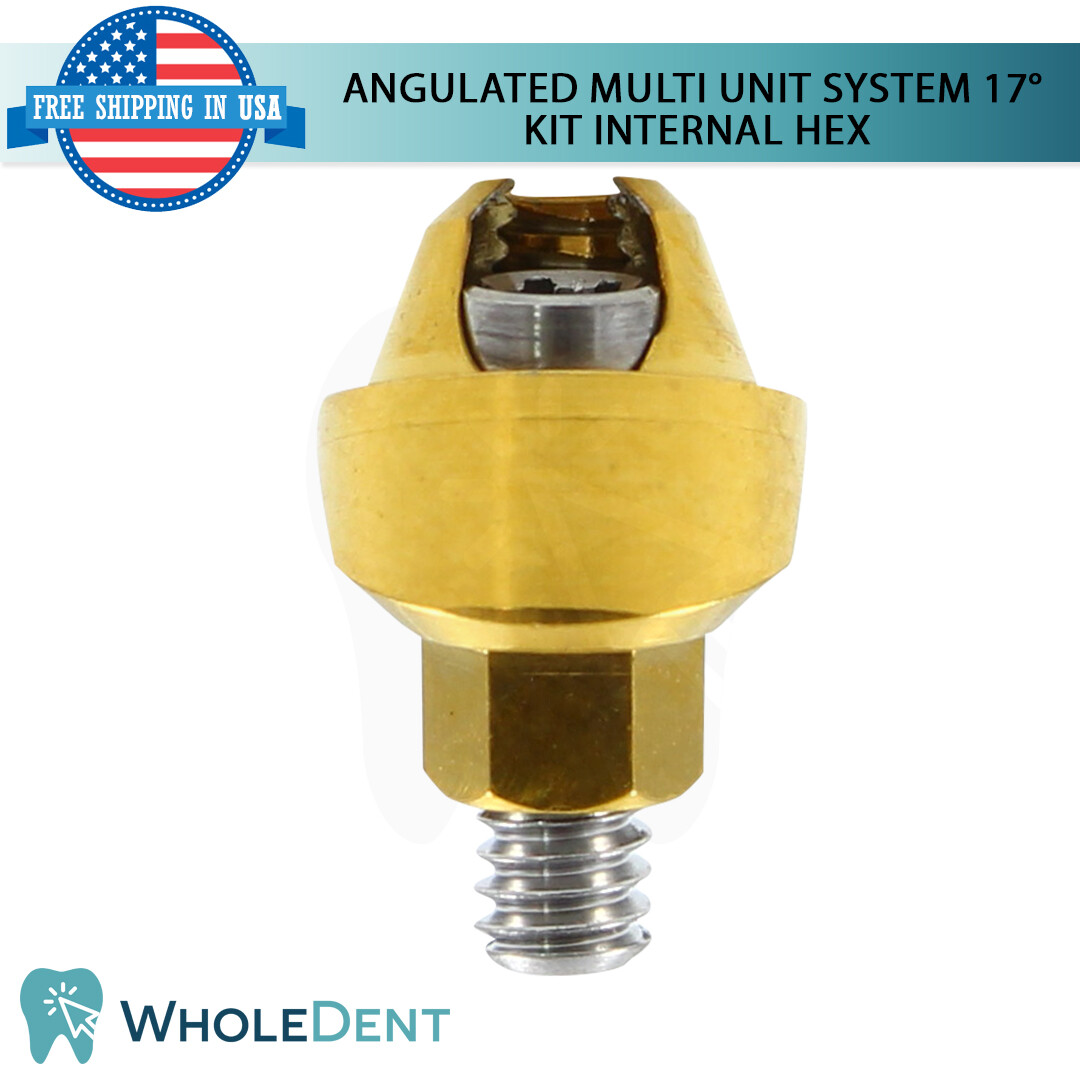 1x Angulated Abutment Multi Unit 17° Plastic Sleeve Set Dental Int Hex