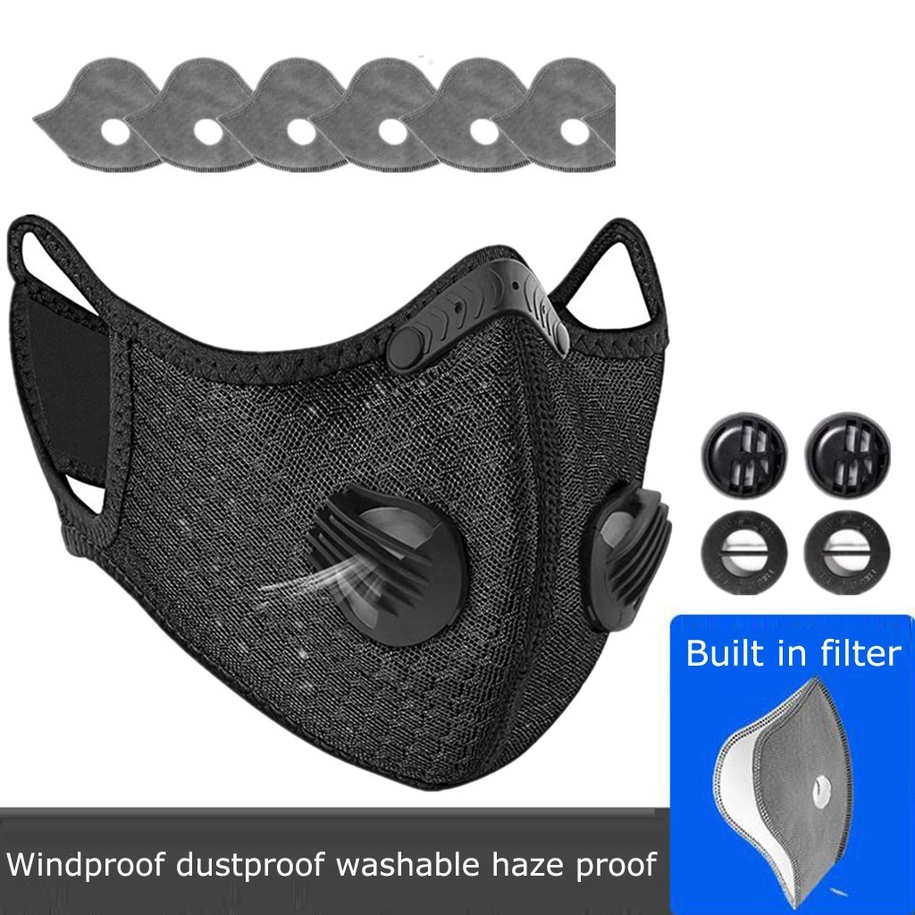 Washable Reusable Facepiece Half Face Shield Respirator Dust Mask With Filters