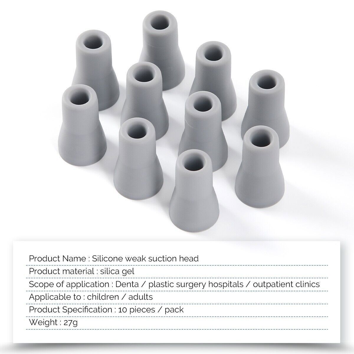 10 Pcs Dental SE Saliva Ejector Weak Tip Suction Rubber Snap Adapter Replacement