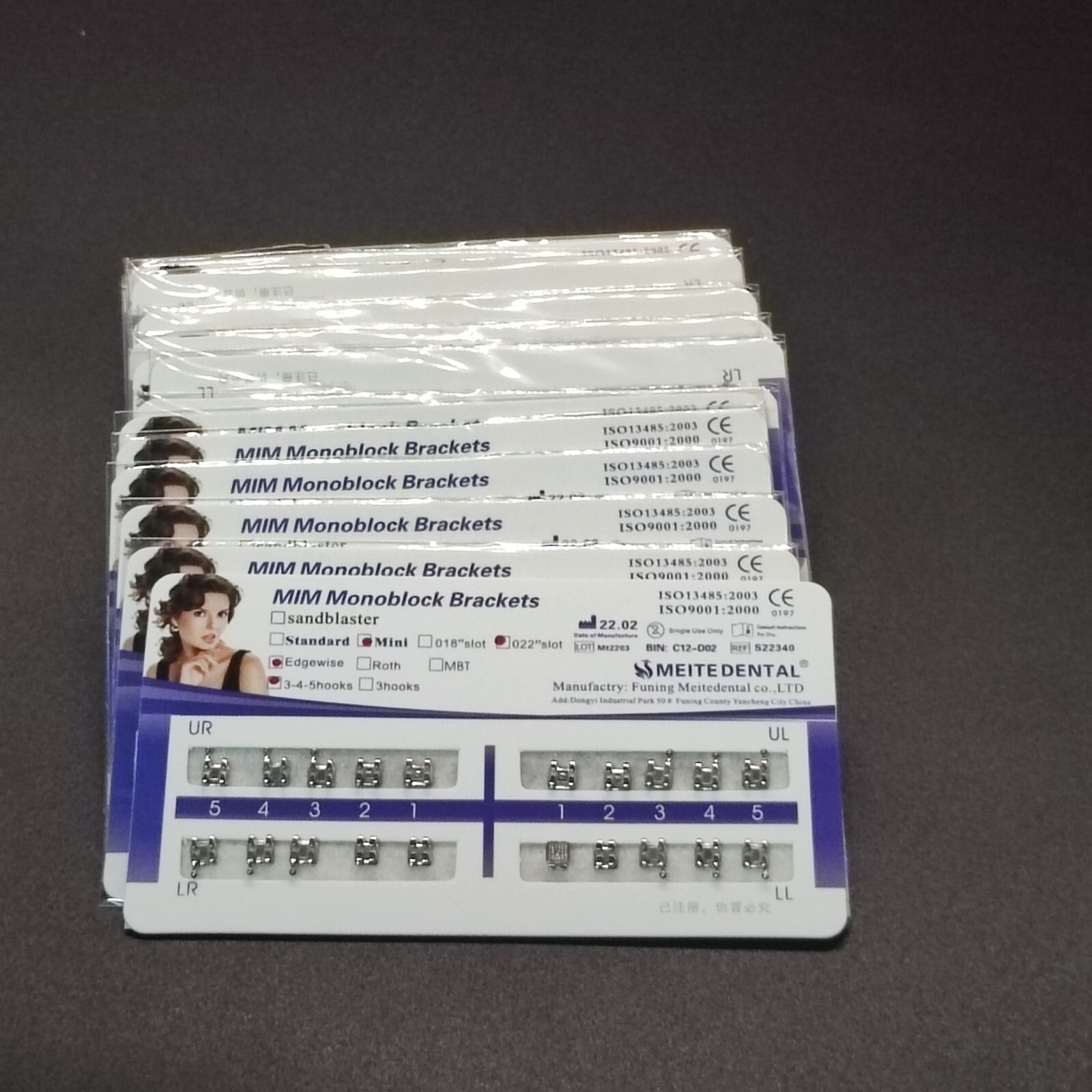 10Sets Dental Teeth Bracket Metal Braces Mini Edgewise 022 345 Hooks