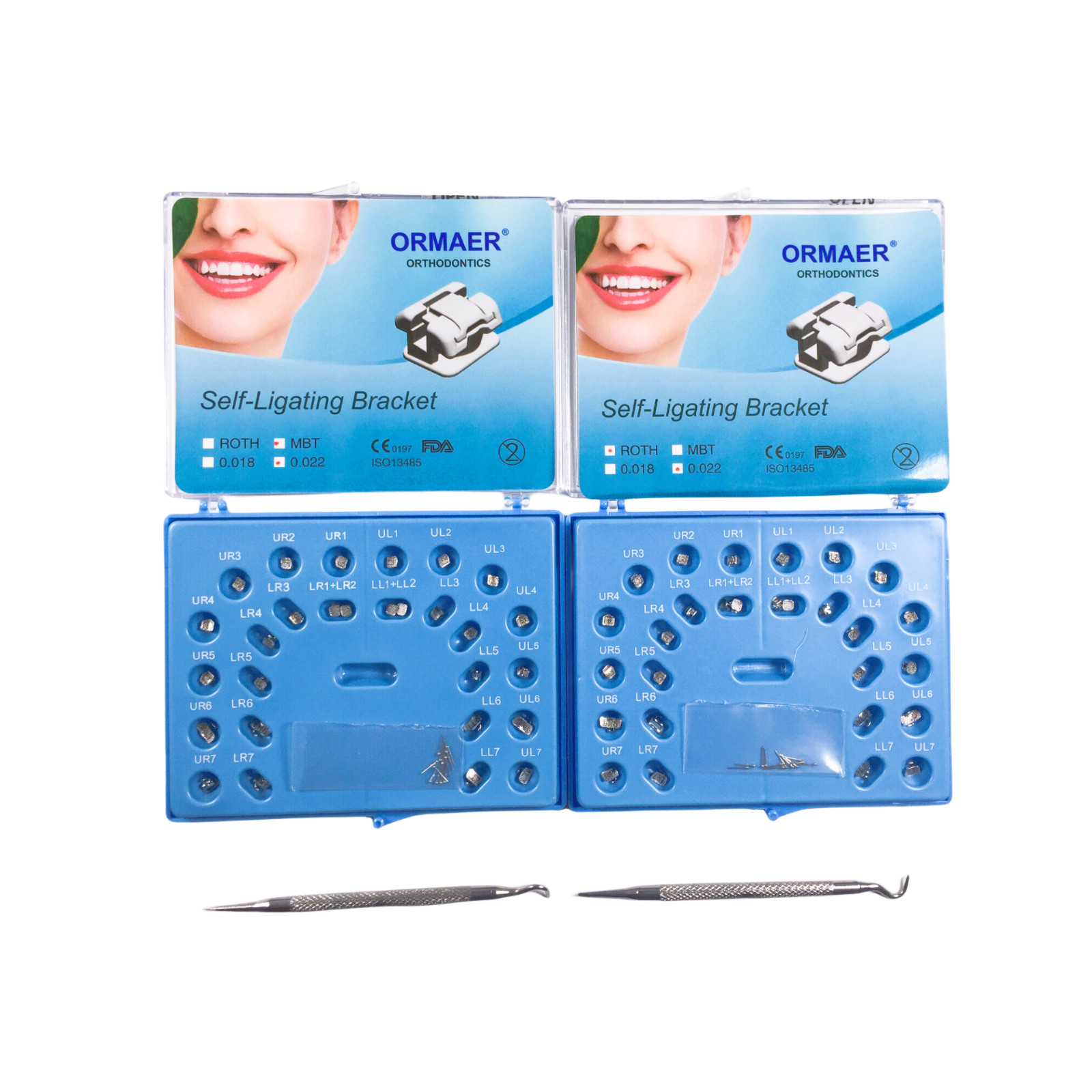 28pcs Dental Self-Ligating Bracket Roth/MBT Movable Hook 022 Buccal Tube Damon