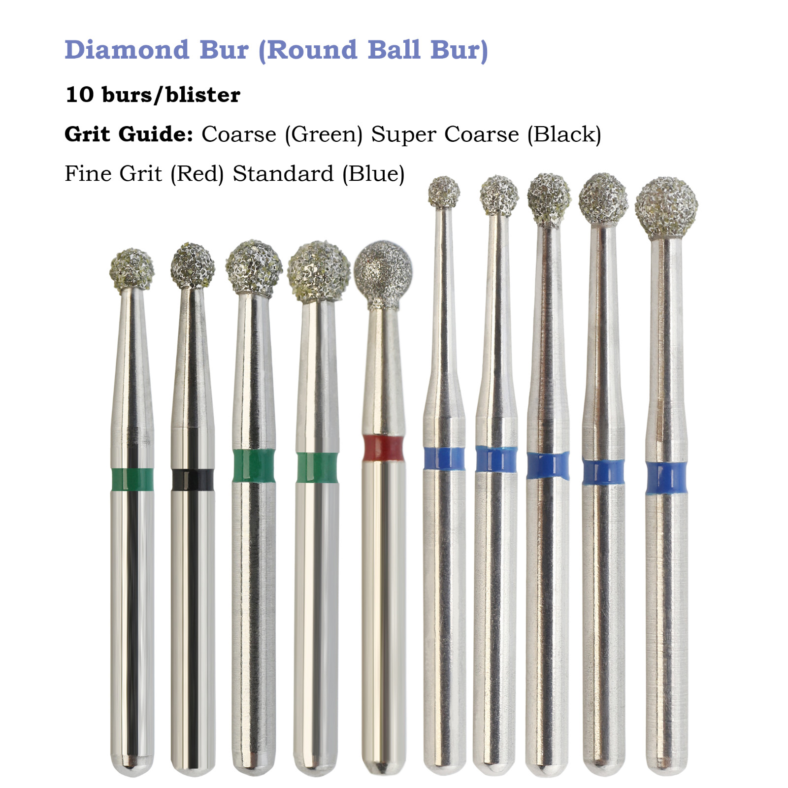 Dental Round Carbide Bur FG Diamond Burs Surgical Long Round Ball High Speed