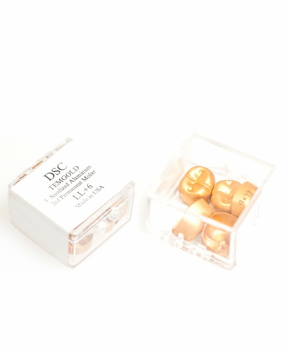 84pc TempGold Second Permanent Bicuspid Gold Aluminum Temporary Crowns DSC