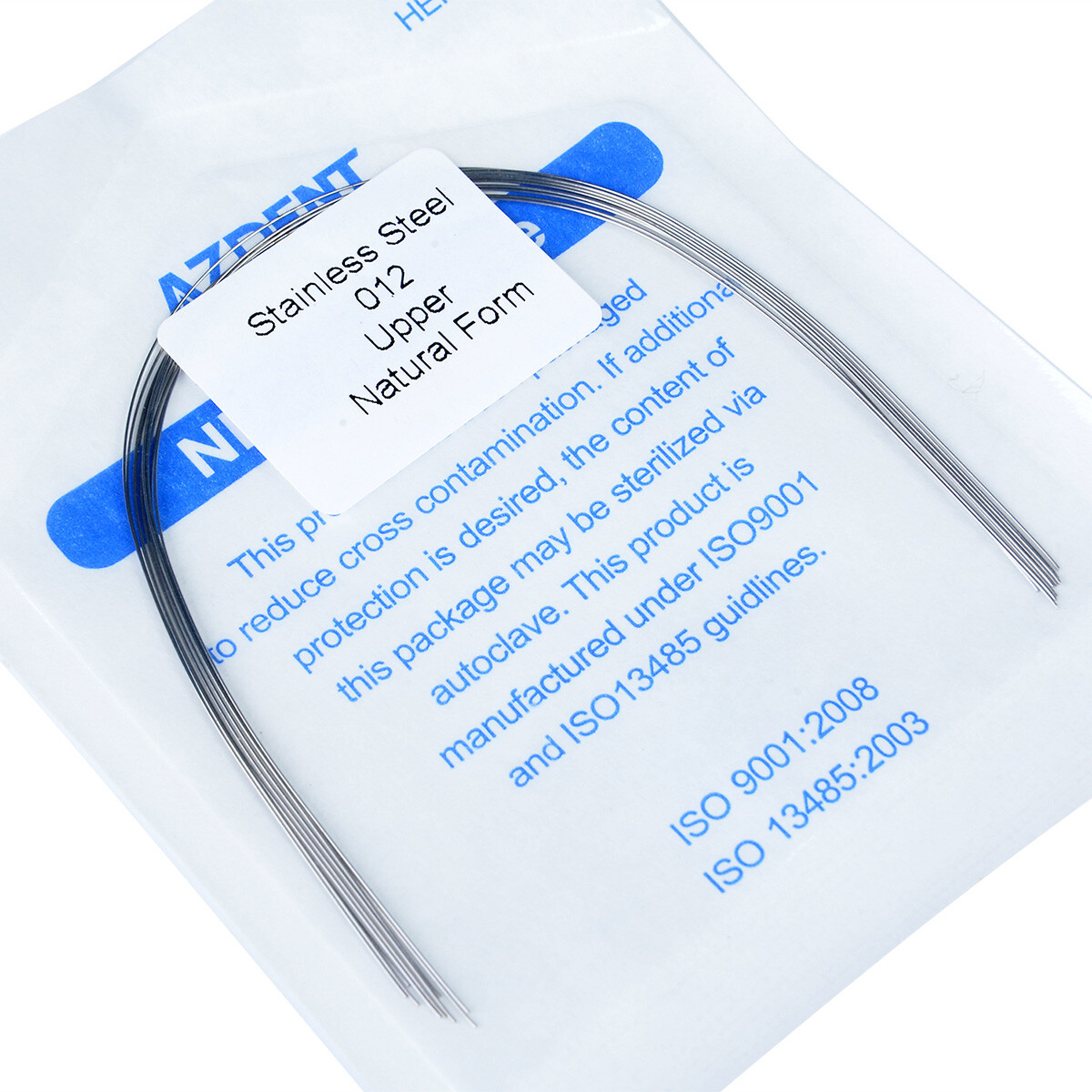 10 bolsas de alambre de arco de ortodoncia dental forma natural redonda de acero