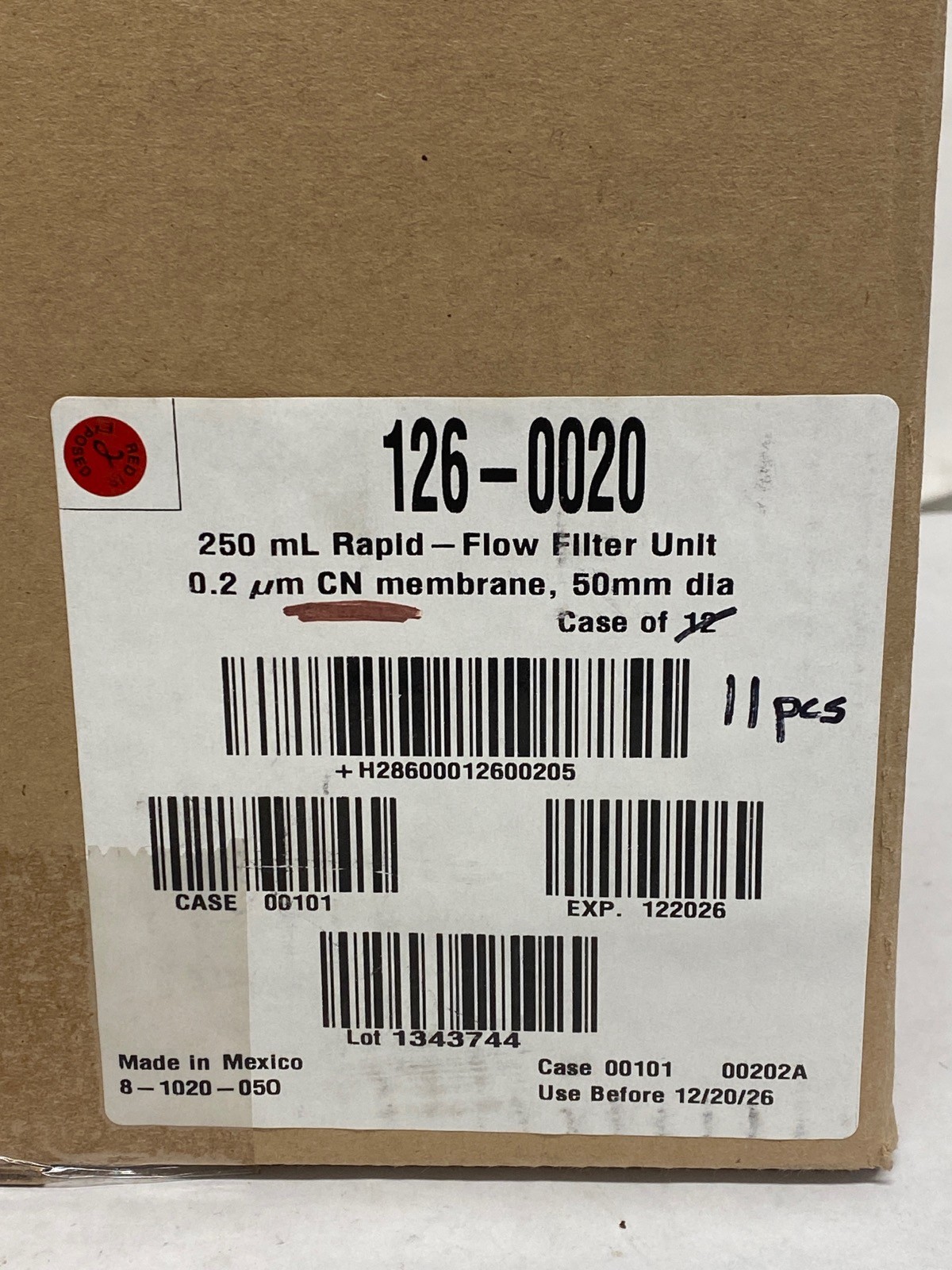 (11) NALGENE 250mL Rapid-Flow Disposable Filter Units 50mm 0.2um CN 126-0020