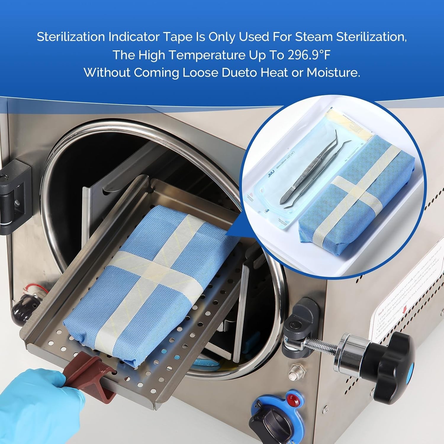 Autoclave Tape – 1/2″ x 60 Yards, Reliable Steam Sterilization Indicator