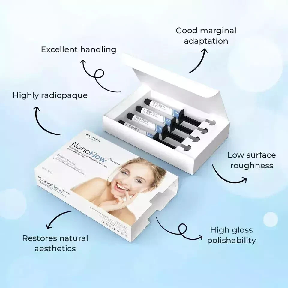 Waldent NanoFlow Zirconium Flowable Composite Kit Pack of 4 Tube (Free Ship)