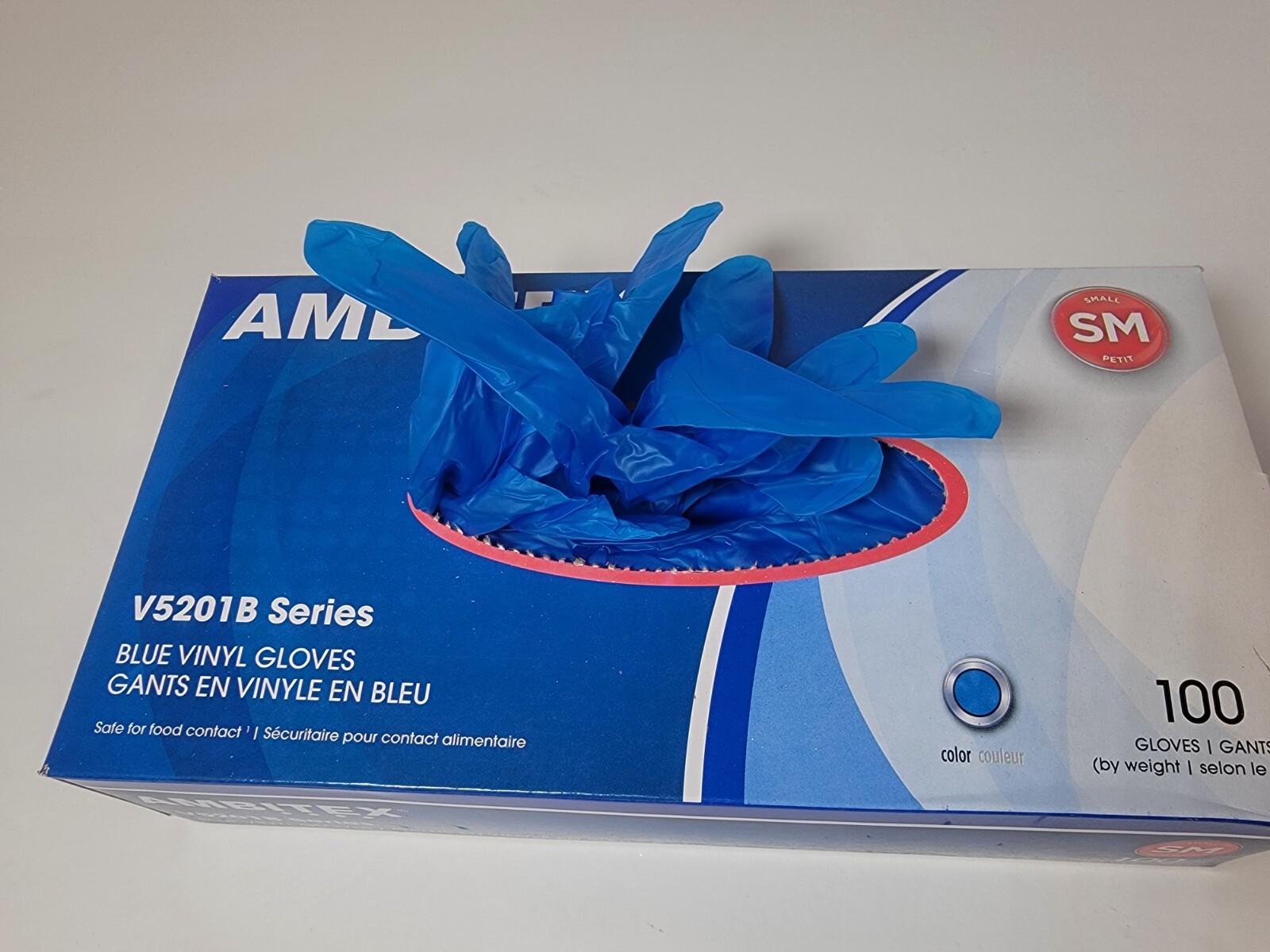 Case of 1,000 Ambitex Blue Vinyl Profesional Powder Free Gloves SIZE SMALL