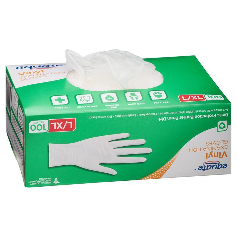 Vinyl Examination Gloves Large X-Large 100 Count Disposable Powder-Free New