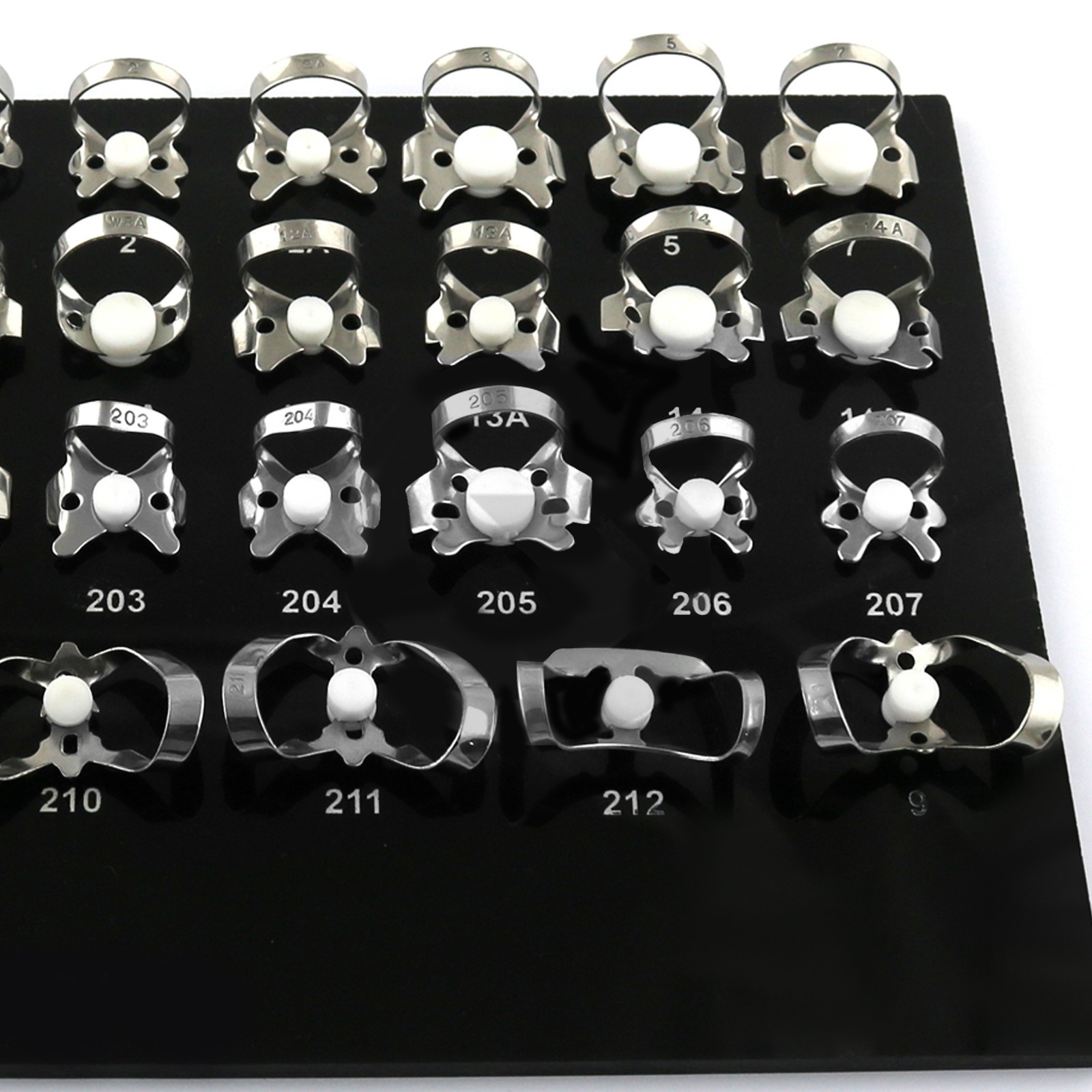 31Pcs Endo Clamp With Black Tray Endodontic Rubber Dam Clamp Dental Instruments