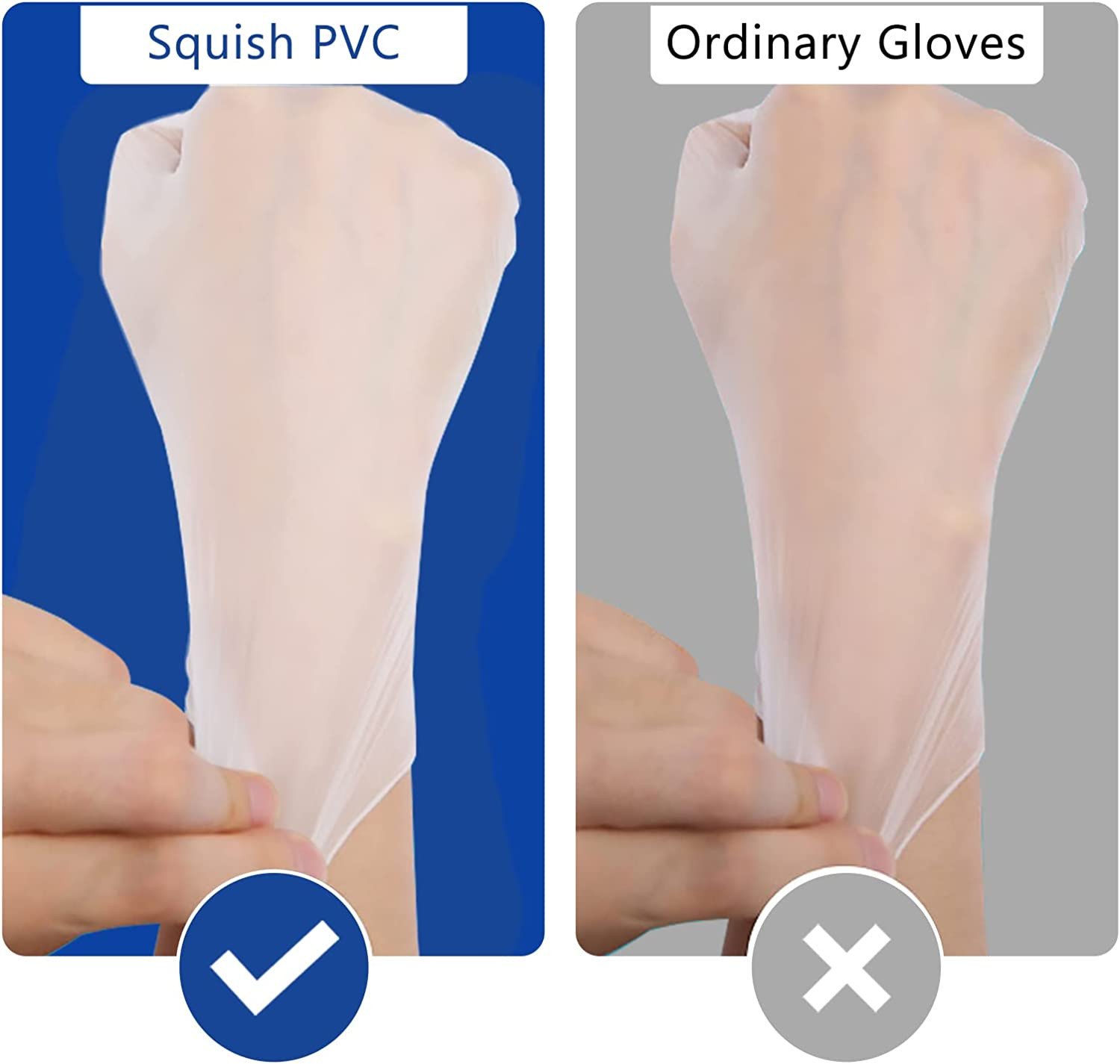 Disposable Gloves, 100 Count 4 Mil Clear Vinyl Gloves Latex Free Powder-Free Hea