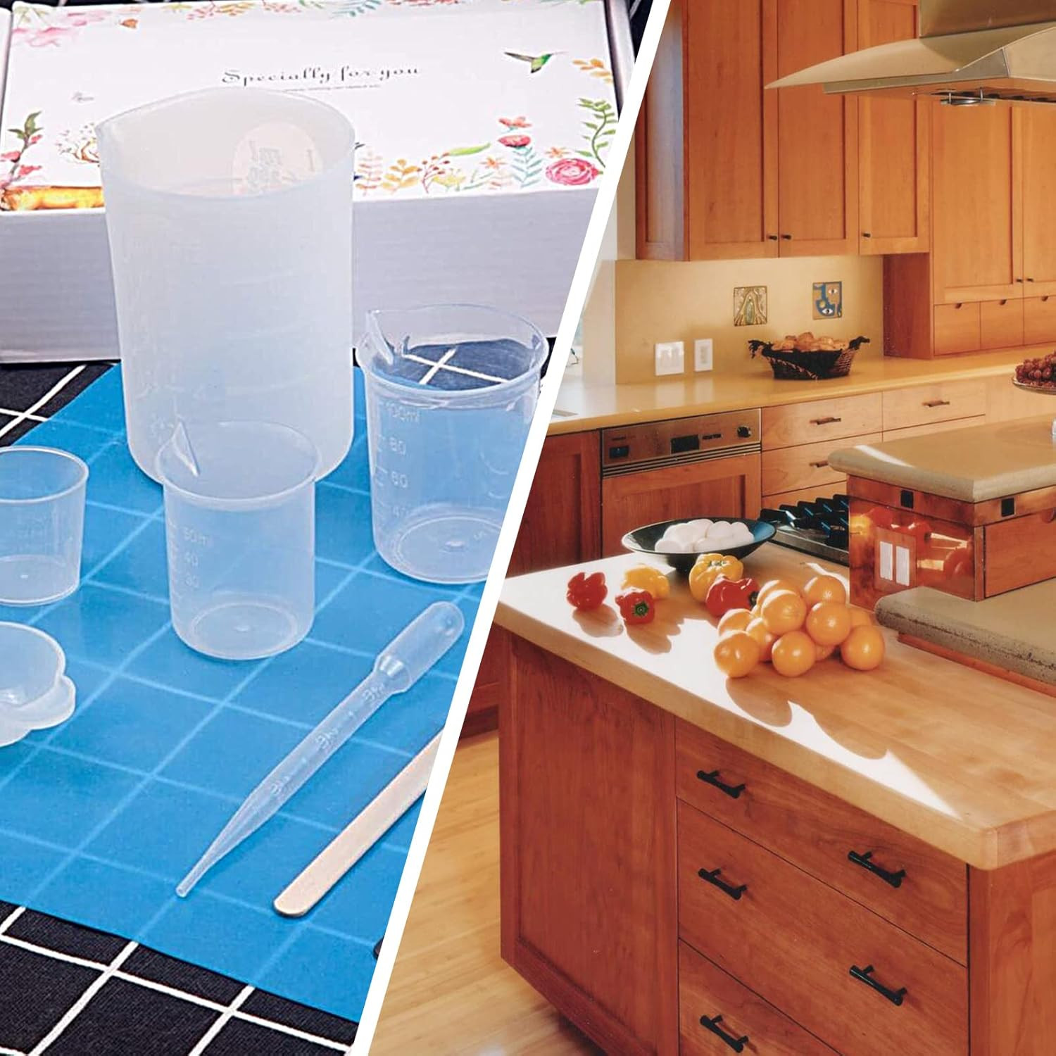 3pc 100ml Plastic Graduated Beaker Measuring Cup Set Transparent Mixing Lab Kit