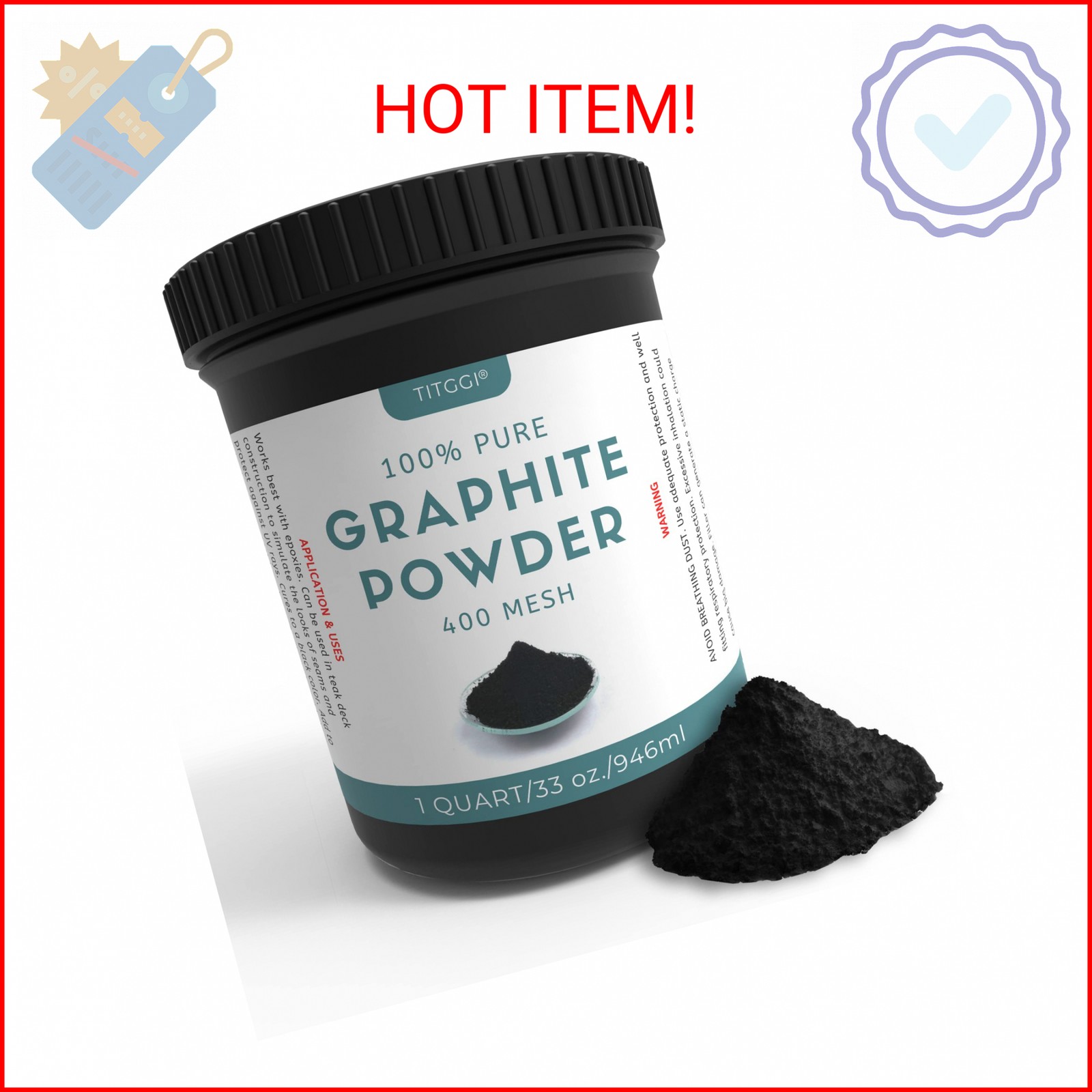 1 Quart Ultra-Fine Pure Graphite Powder – Premium Dry Powdered Graphite for Lock