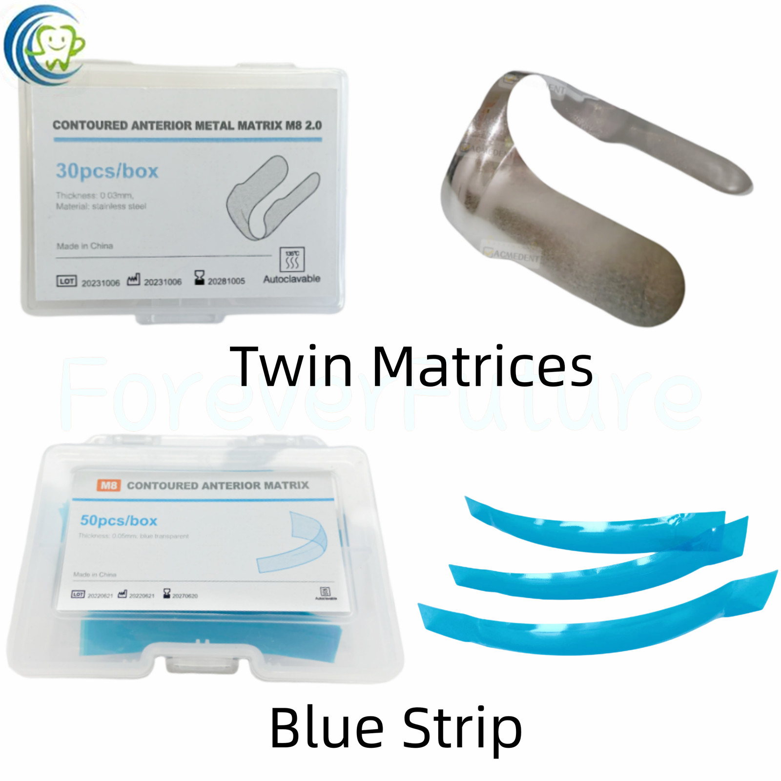 Dental Anterior Twin Matrices Cervical Matrix Blue Strip Fits TOR VM Minideep