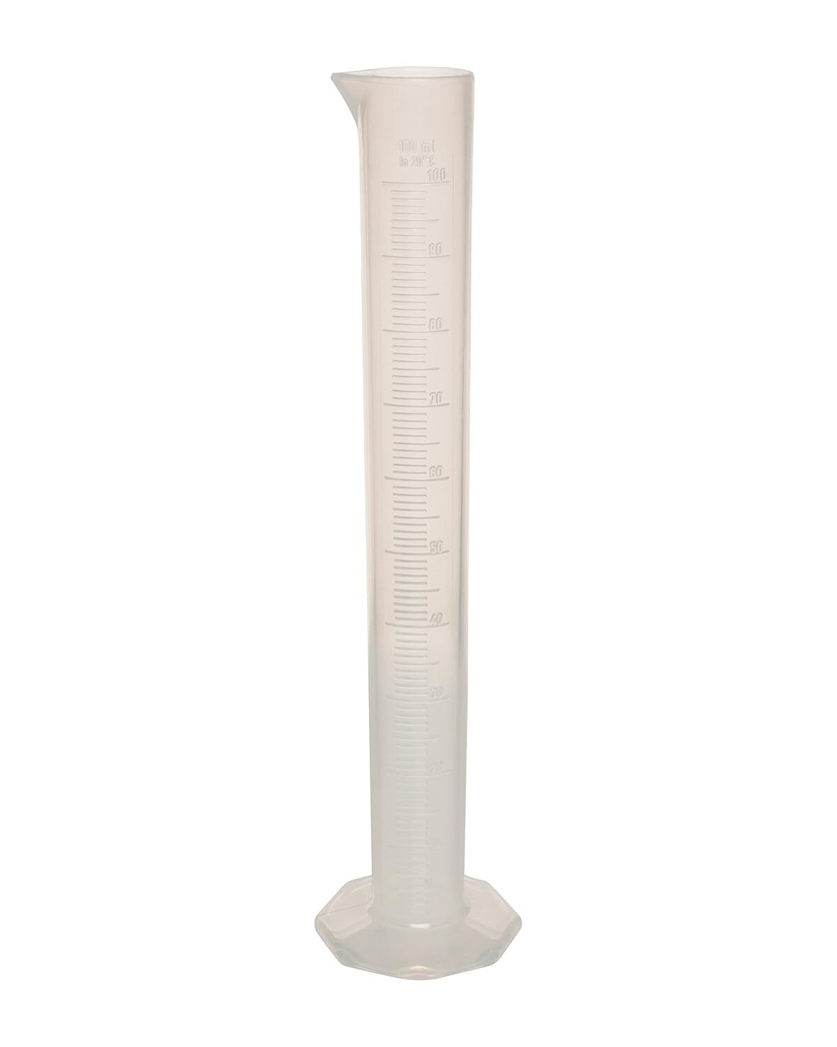 SP Bel-Art Single Scale 100ml Polypropylene Graduated Cylinder; 1.0ml Graduation