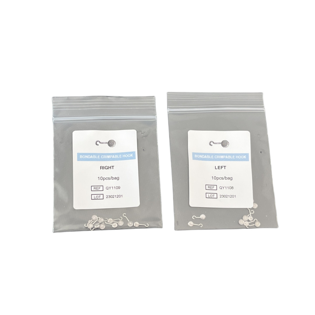 Dental Adhesive Crimpable Hook Orthodontic Bonding Lingual Button Hooks Brackets