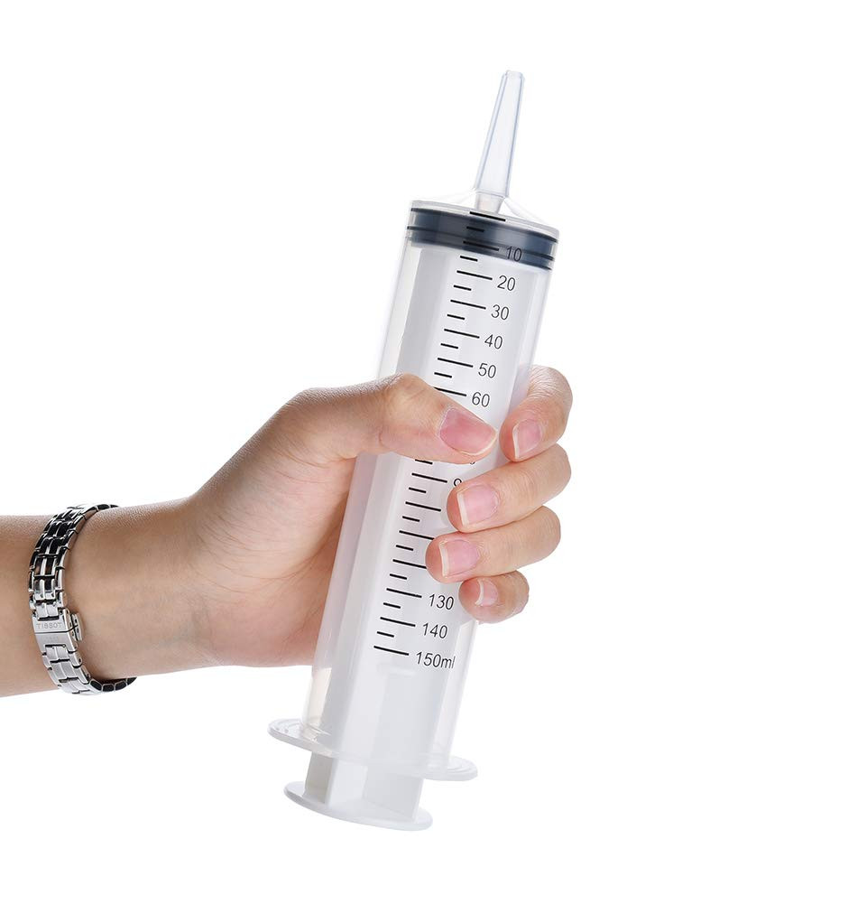 4 Pack 150ml Syringe with Tip Adapter Large Plastic Garden Industrial…