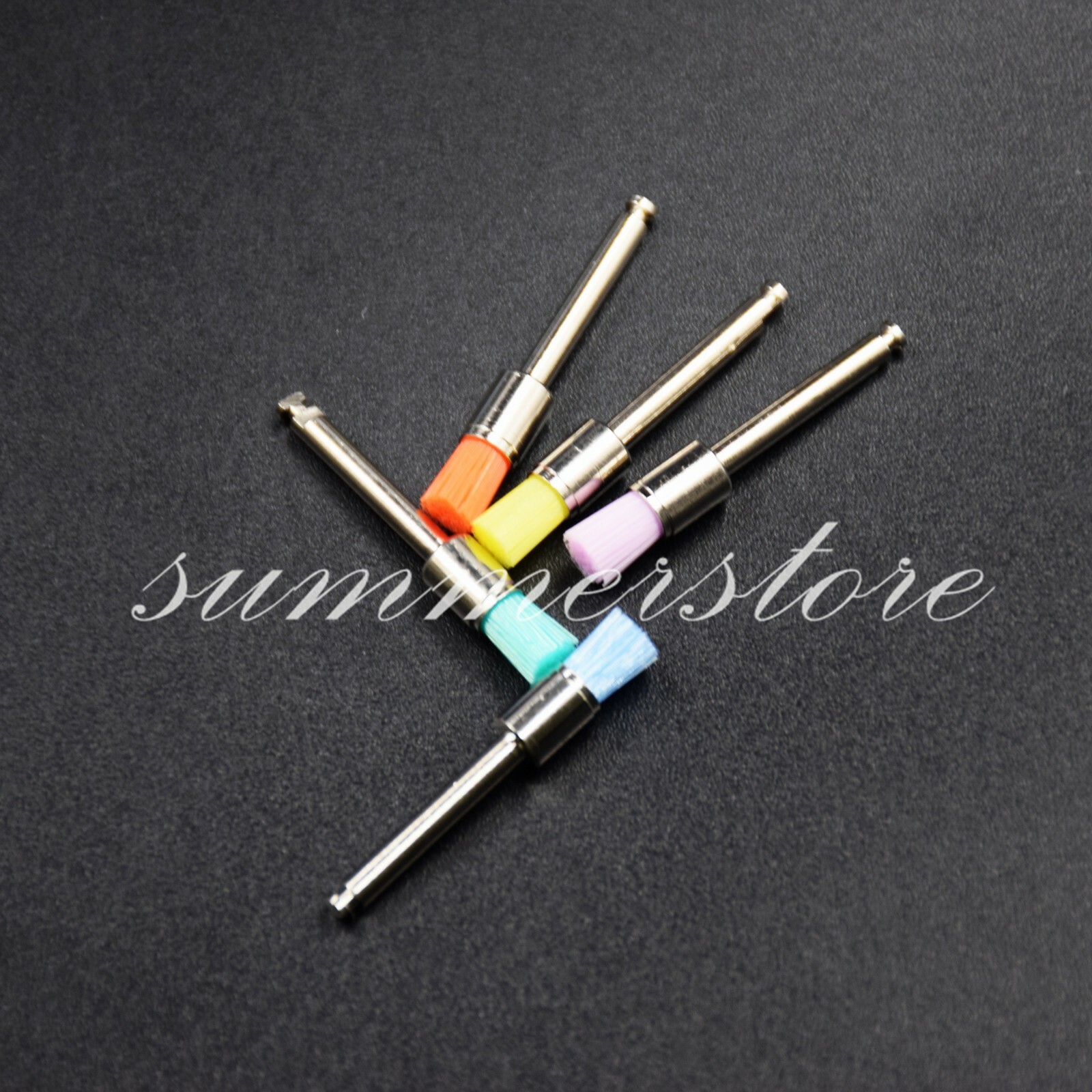 100 Pcs Dental Prophy Nylon Latch Flat Polishing Brushes Colorful/White Optional