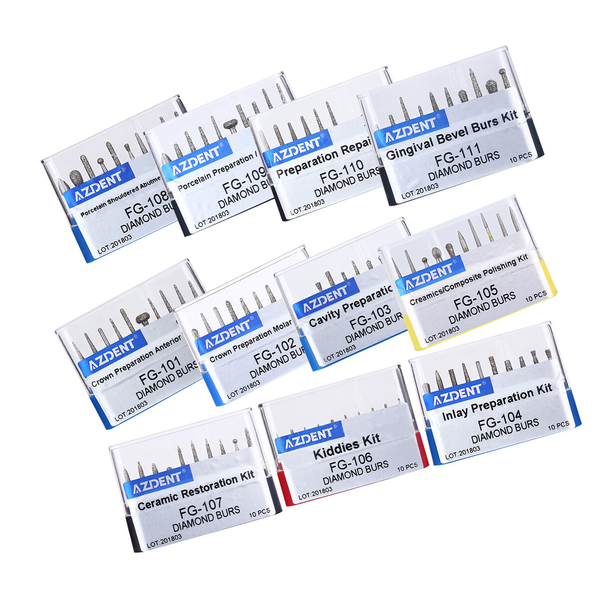 AZDENT Dental Diamond Polishing Burs FG Burs / 8/30 Holes Burs Holder Sterilizer