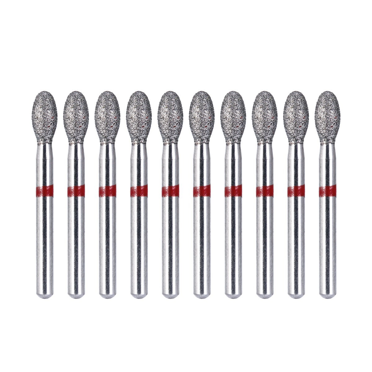 AZDENT Dental FG Diamond Bur Football Shape Egg Fine Grit Red High Speed