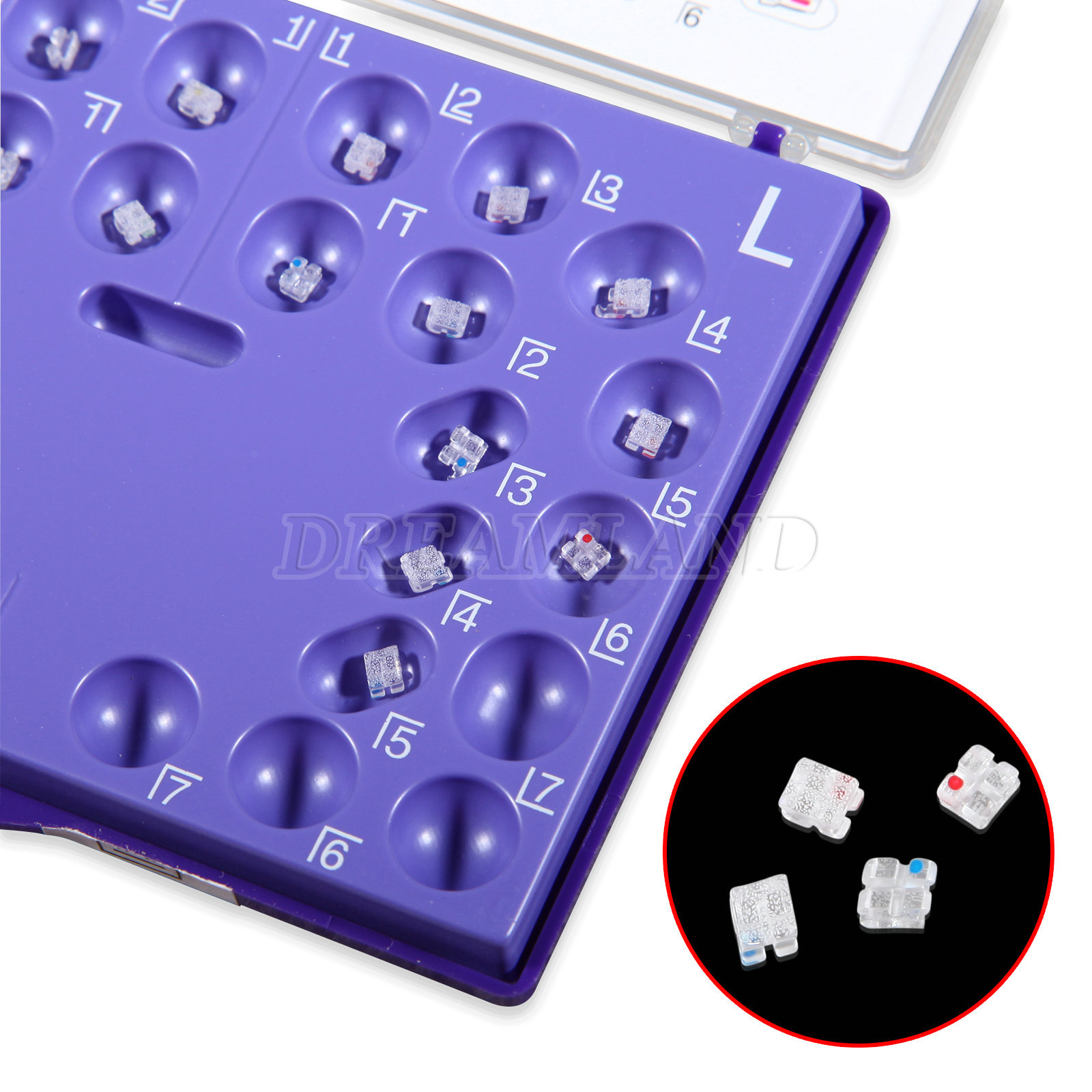 20pcs Dental Bracket Monocrystalline Sapphire Roth 02 3 w/ hooks & Buccal Tube