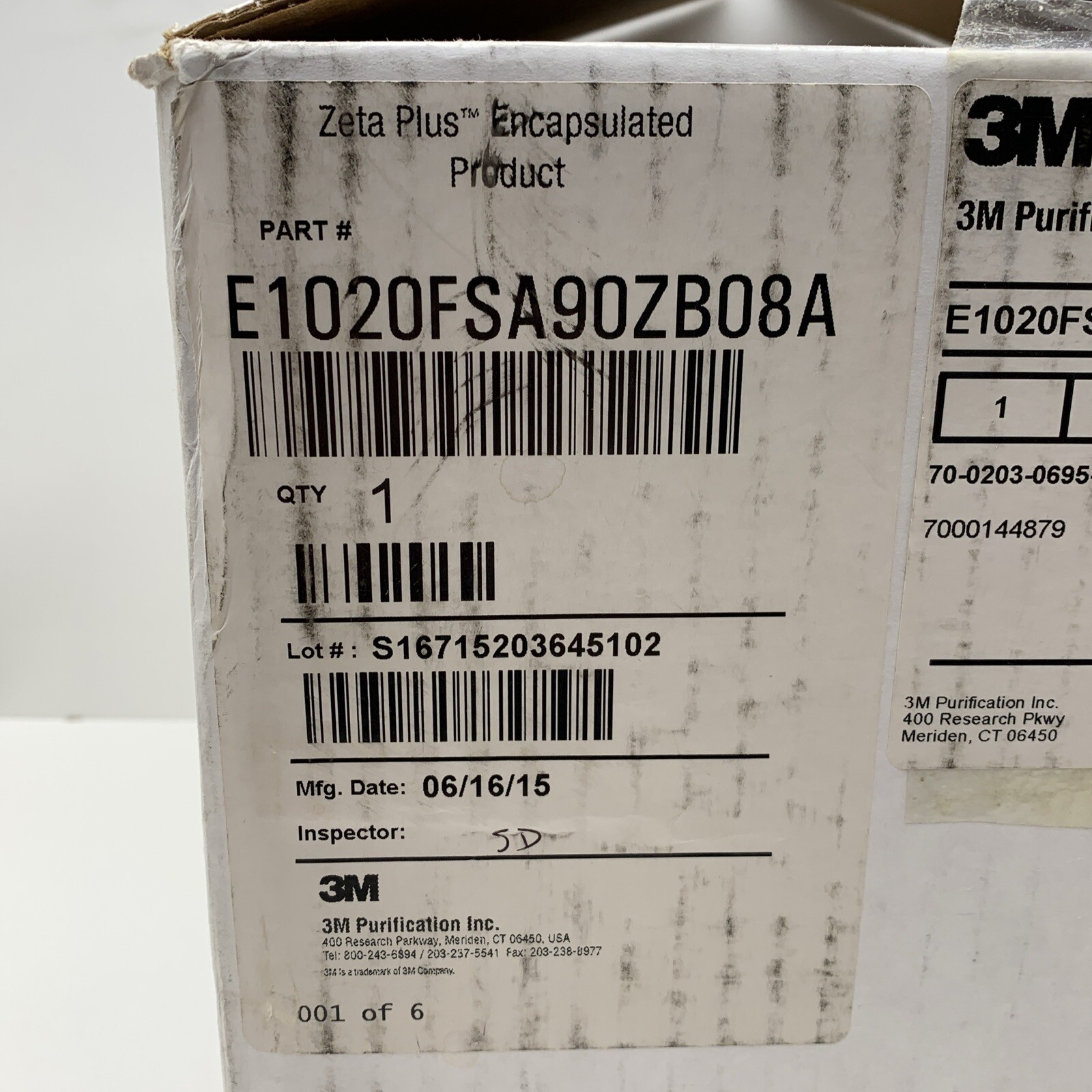 3M Zeta Plus E1020FSA90ZB08A Filter Capsule Scale Up 1020cm, 90ZB08A Grade