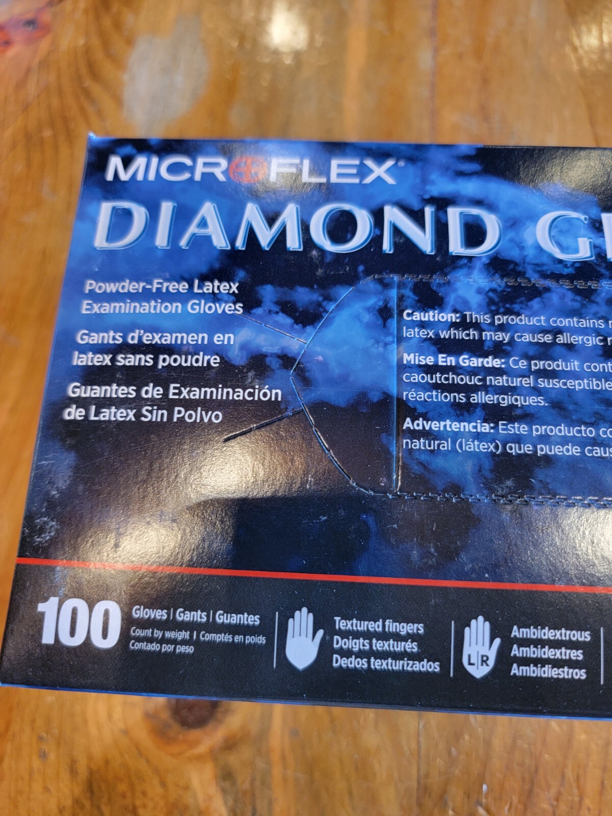 MICROFLEX Diamond Grip MF-300 Disposable Latex Gloves, Medium, 100 Gloves