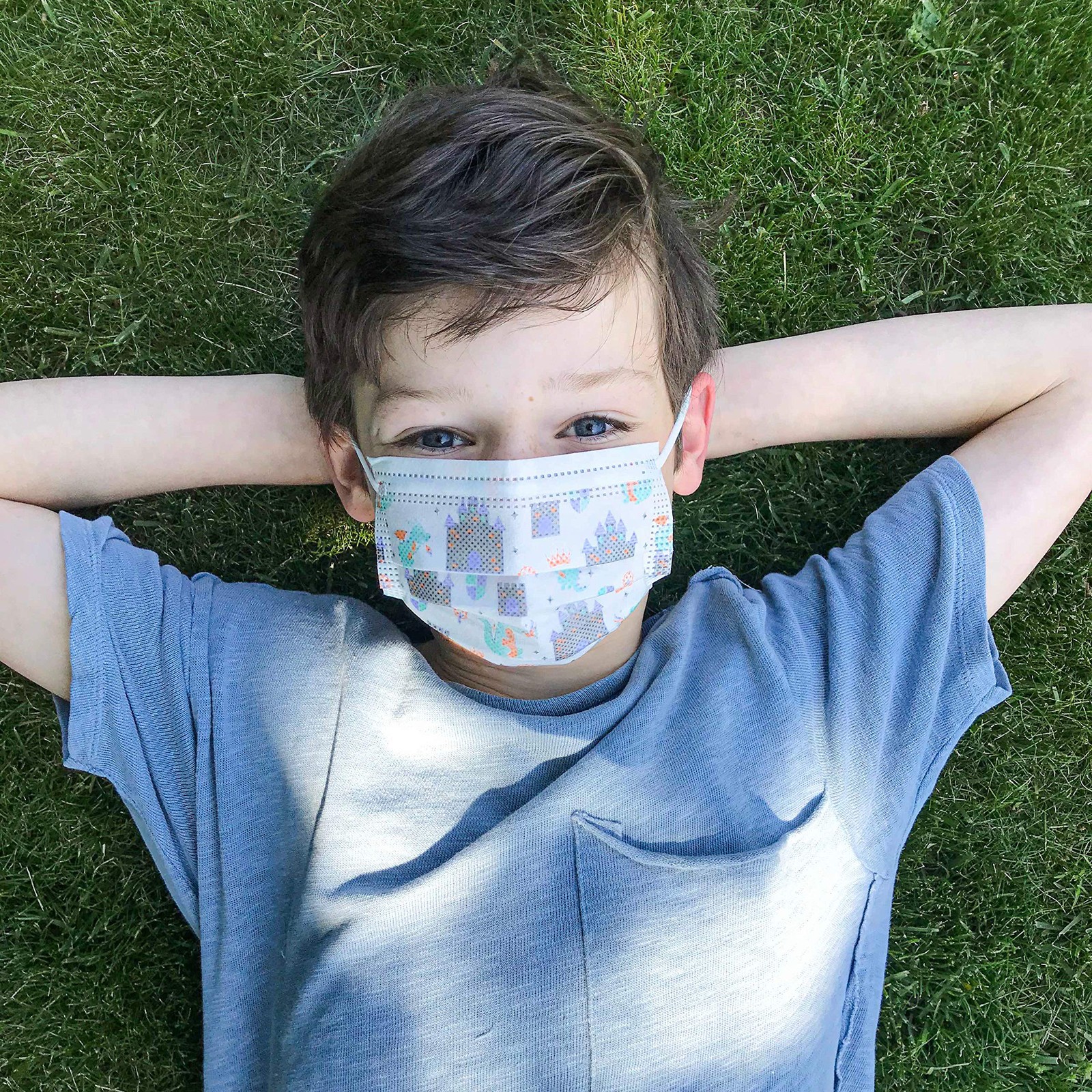Disposable Protective Masks for Boys 2-5 Years – 10-Count – Disposable 3-Laye…