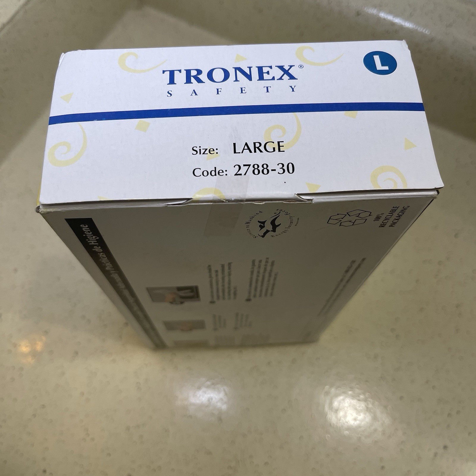 Tronex Safety Poly Gloves Embossed Disposable Large Opened Box