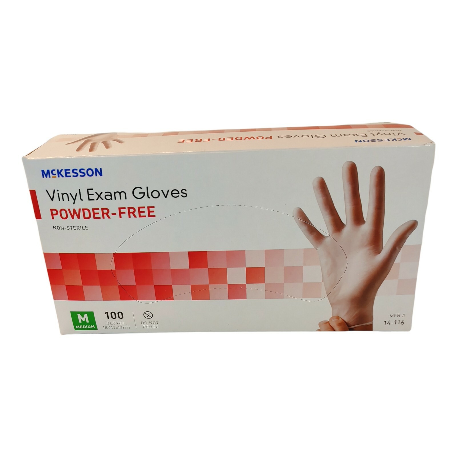 McKesson Vinyl Exam Gloves Powder-Free Size Medium Box of 100’s 14-116 New