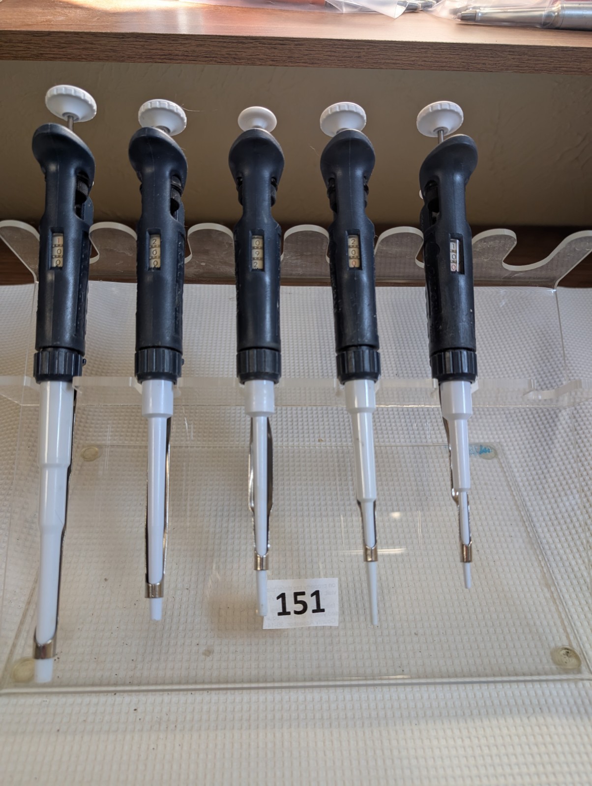 5 Gilson Pipetman Calibrated New Seal Pipettes P1000, P200, P100, P20, P10