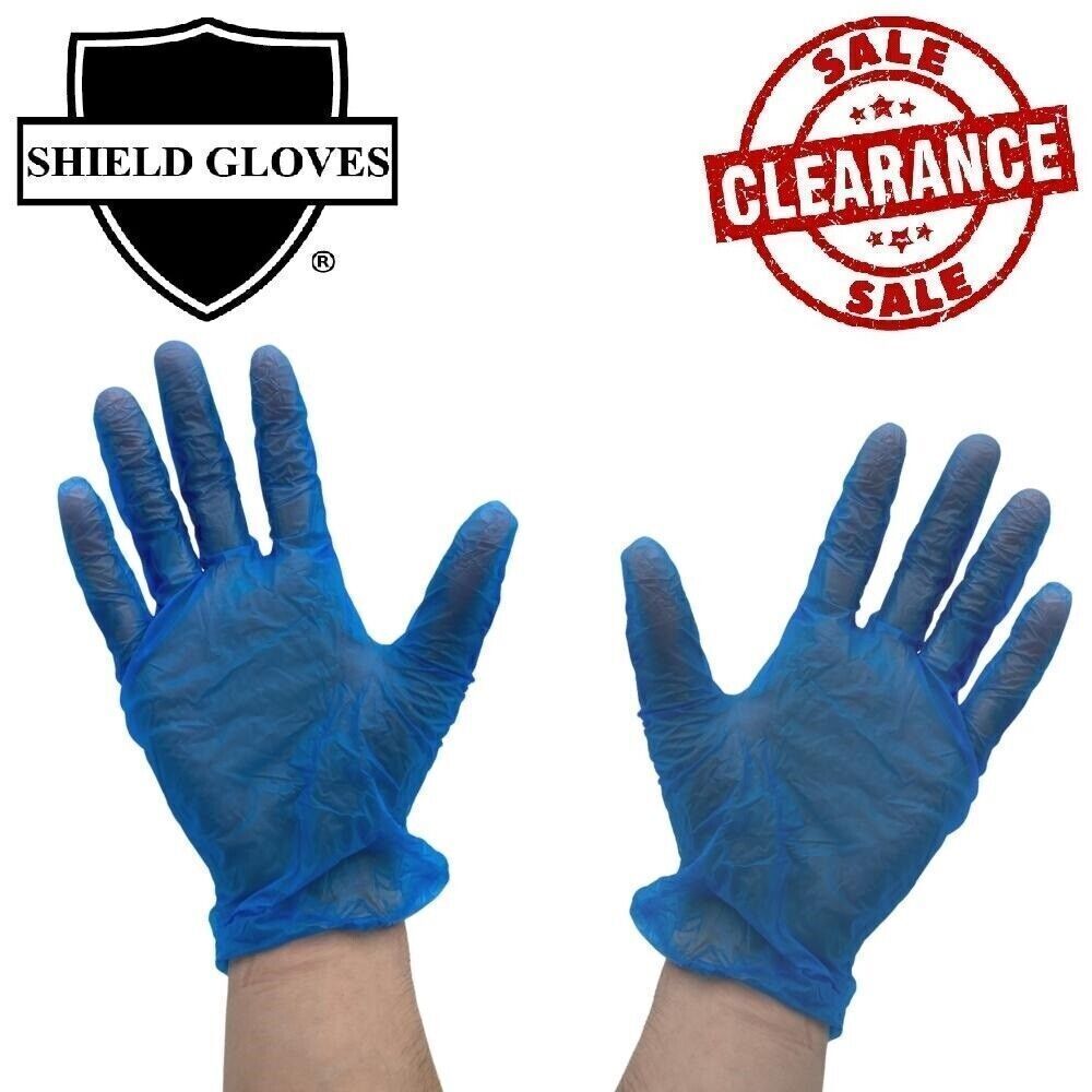 Powder-Free Non-Latex Vinyl Disposable Gloves, Blue, 5 MIL, Medium, 2000 Pcs