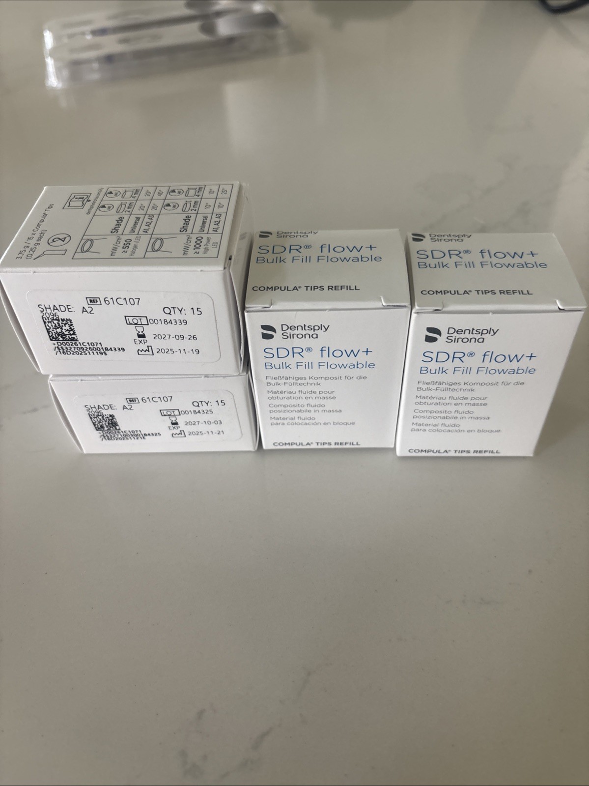 Dentsply SureFil SDR Flow A2 Compla Tips Refill 4 Total Boxes